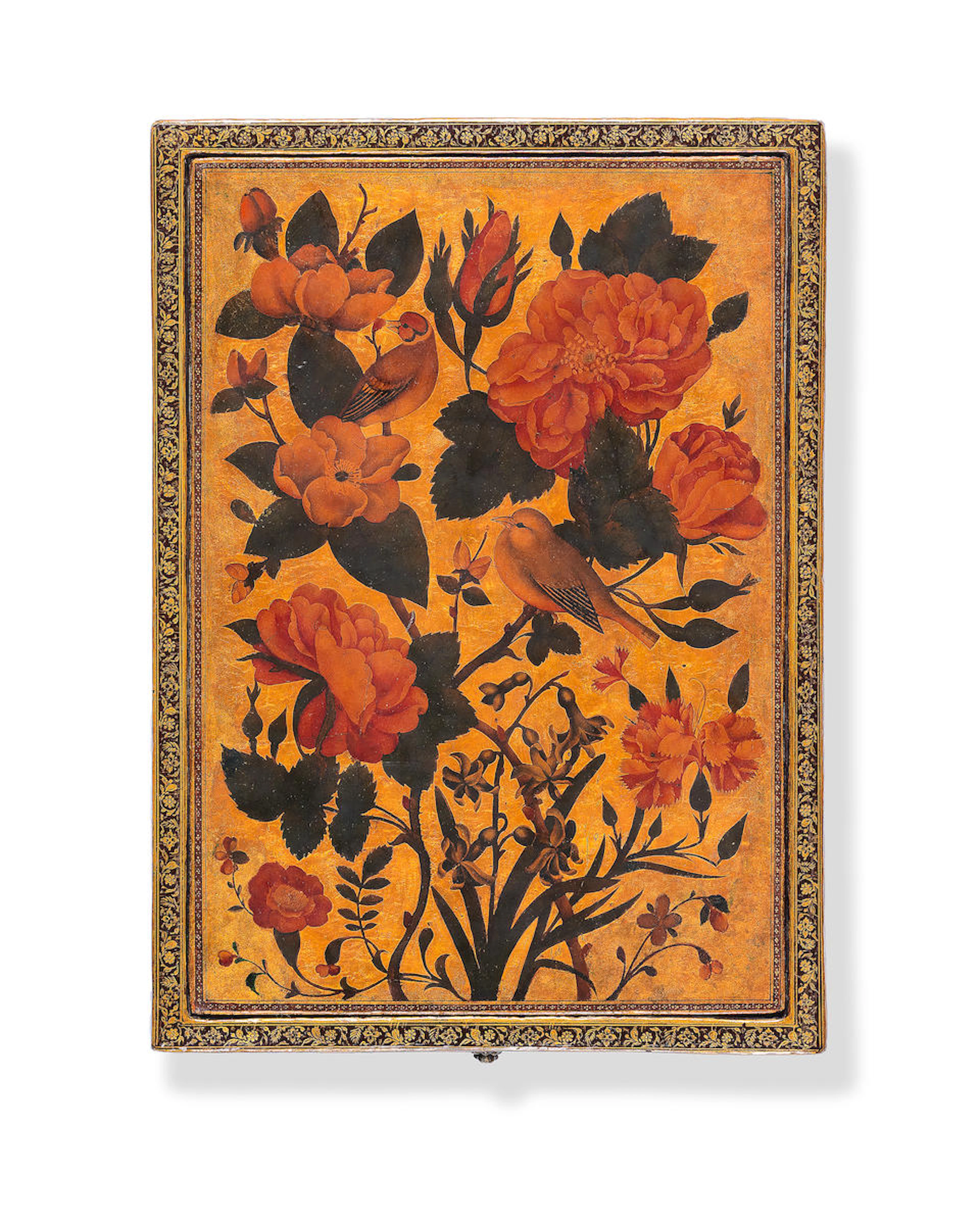 A fine Zand lacquer mirror case and tool box by Hasan Khodad Persia