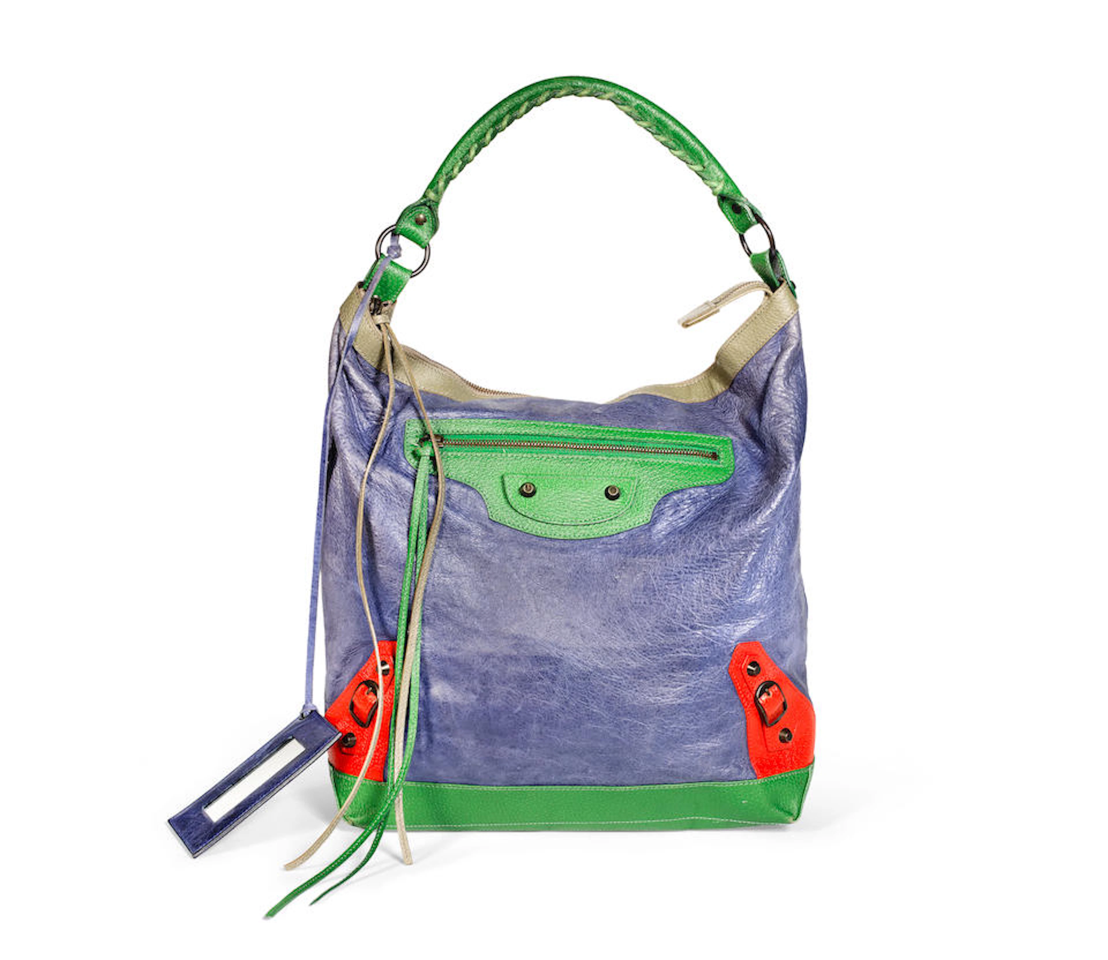 Tri-Colour Motocross Day Bag, Balenciaga, 2000's, (Includes luggage tag)