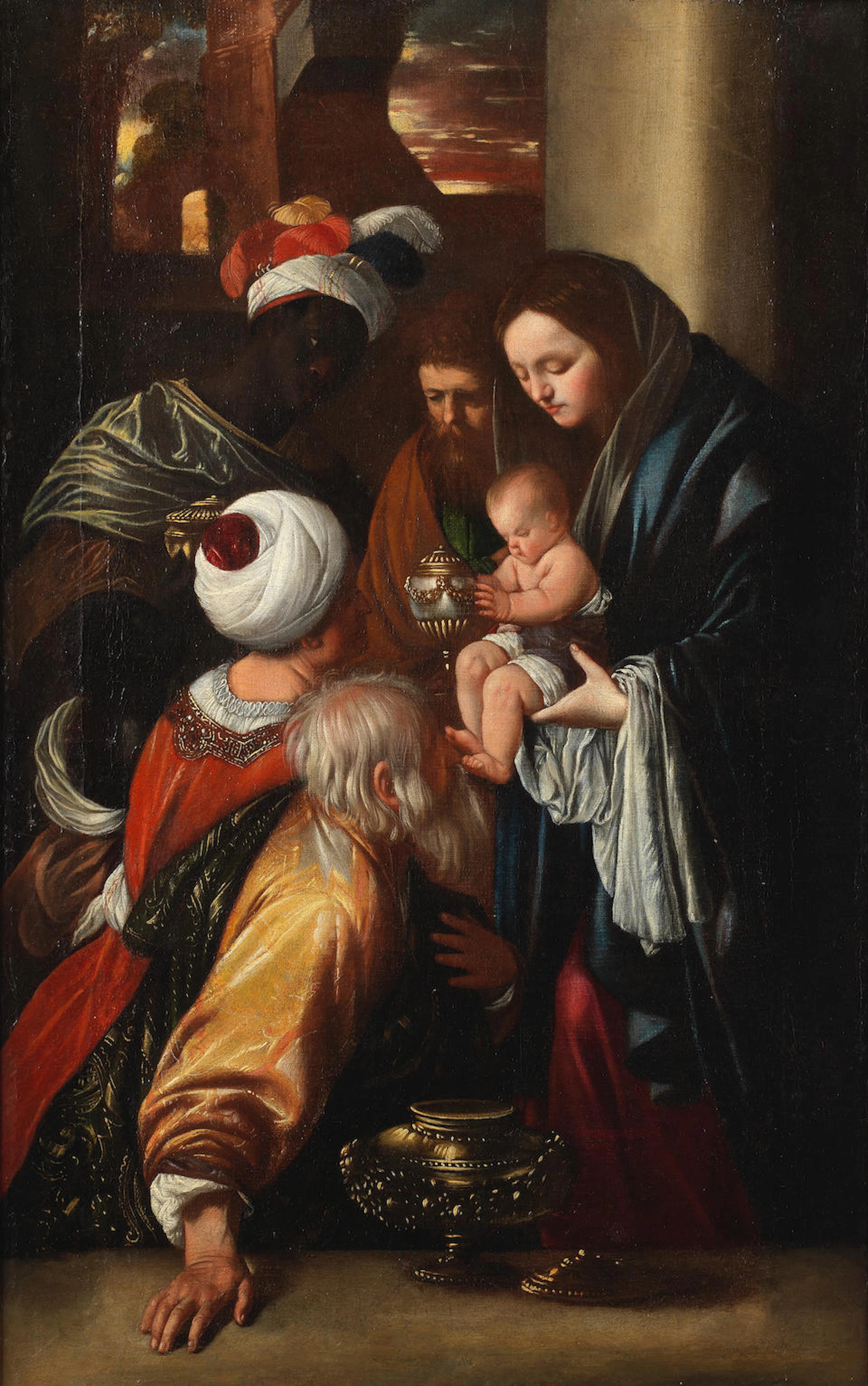 Follower of Carlo Saraceni (Venice 1579-1620) The Adoration of the Magi