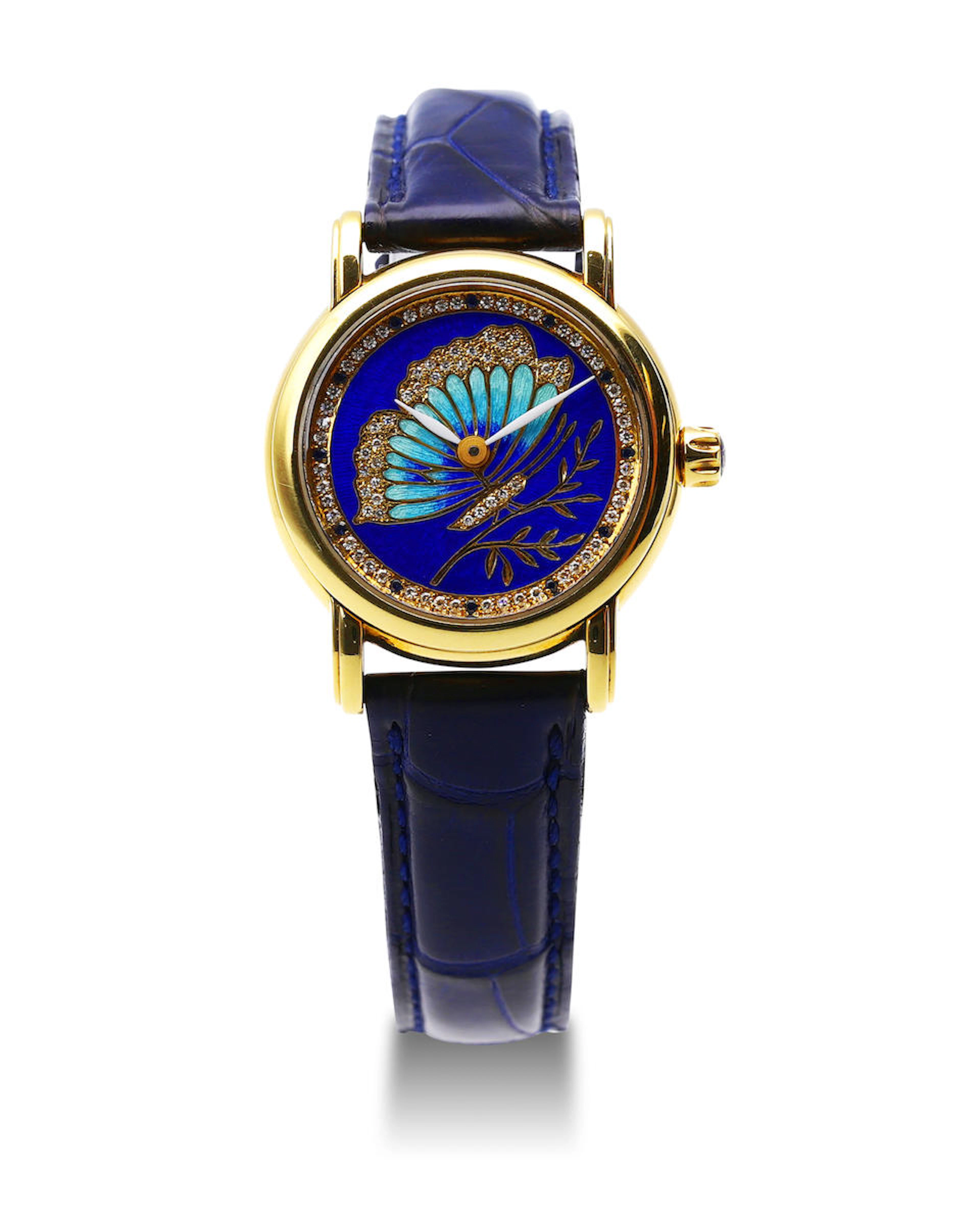 Ulysse Nardin. A Yellow Gold San Marco with Enamel Dial Wristwatch
