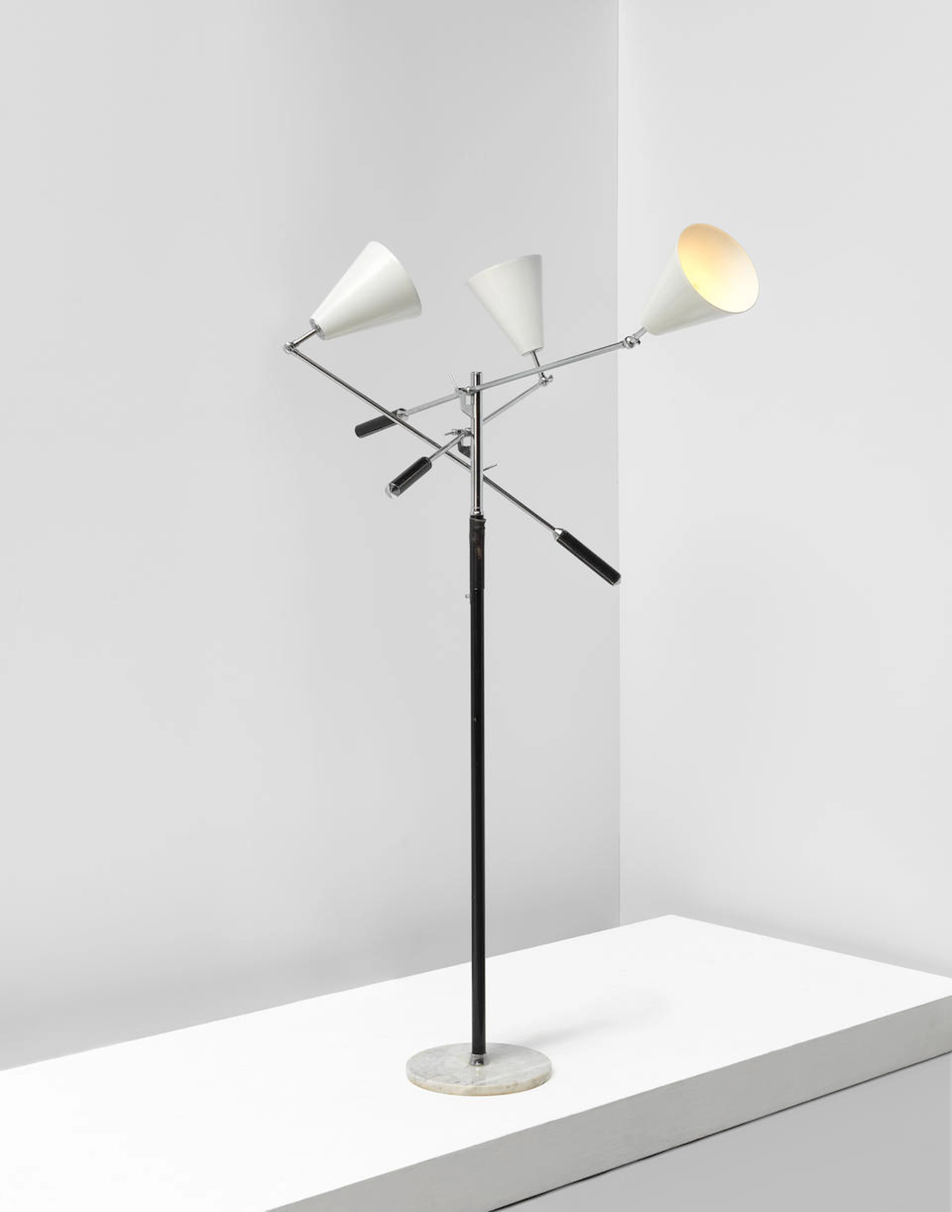 Angelo Lelii 'Triennale' three-armed adjustable standard lamp