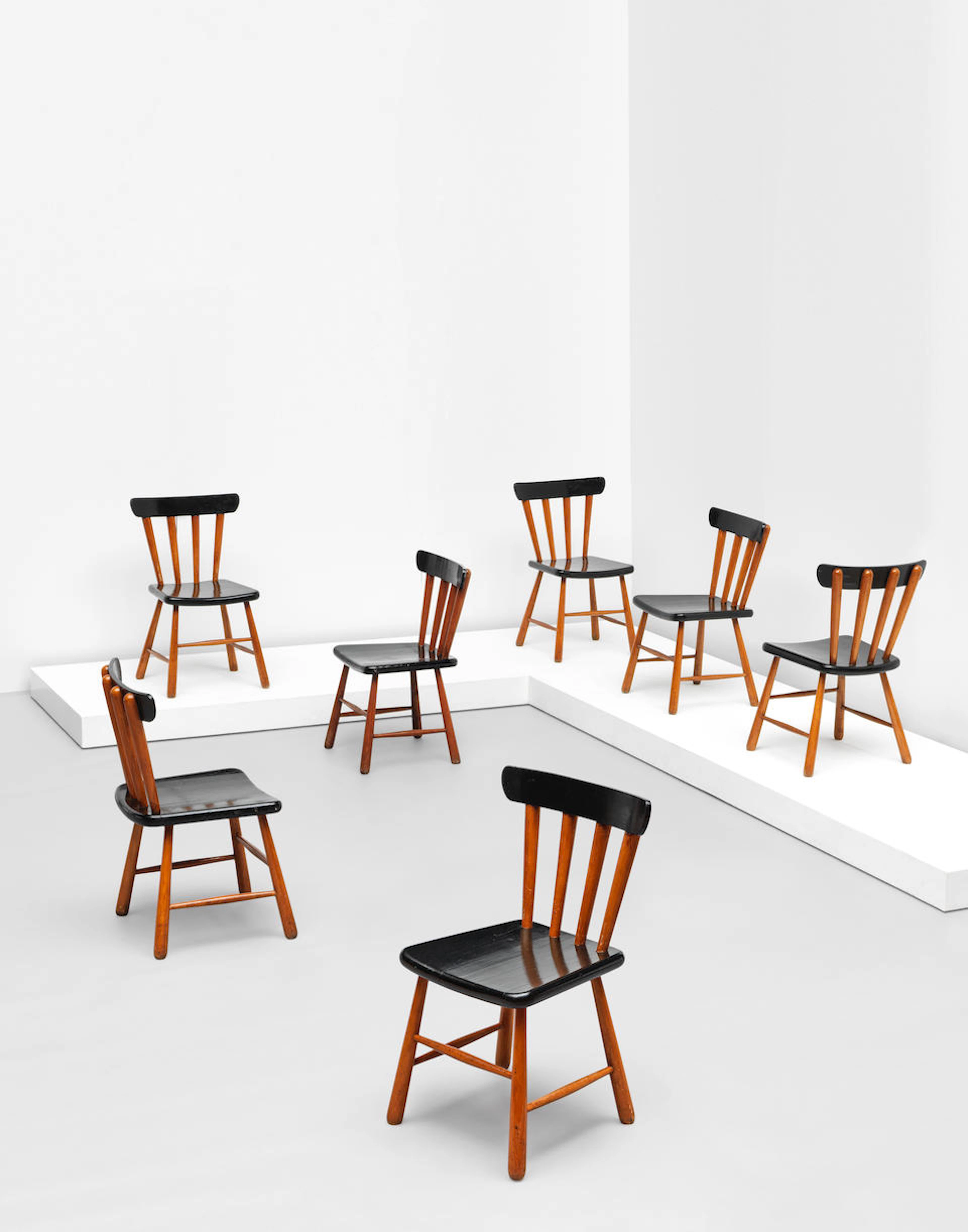 ATTRIBUTED TO PHILIP ARCTANDER Set of ten chairs, 1950s