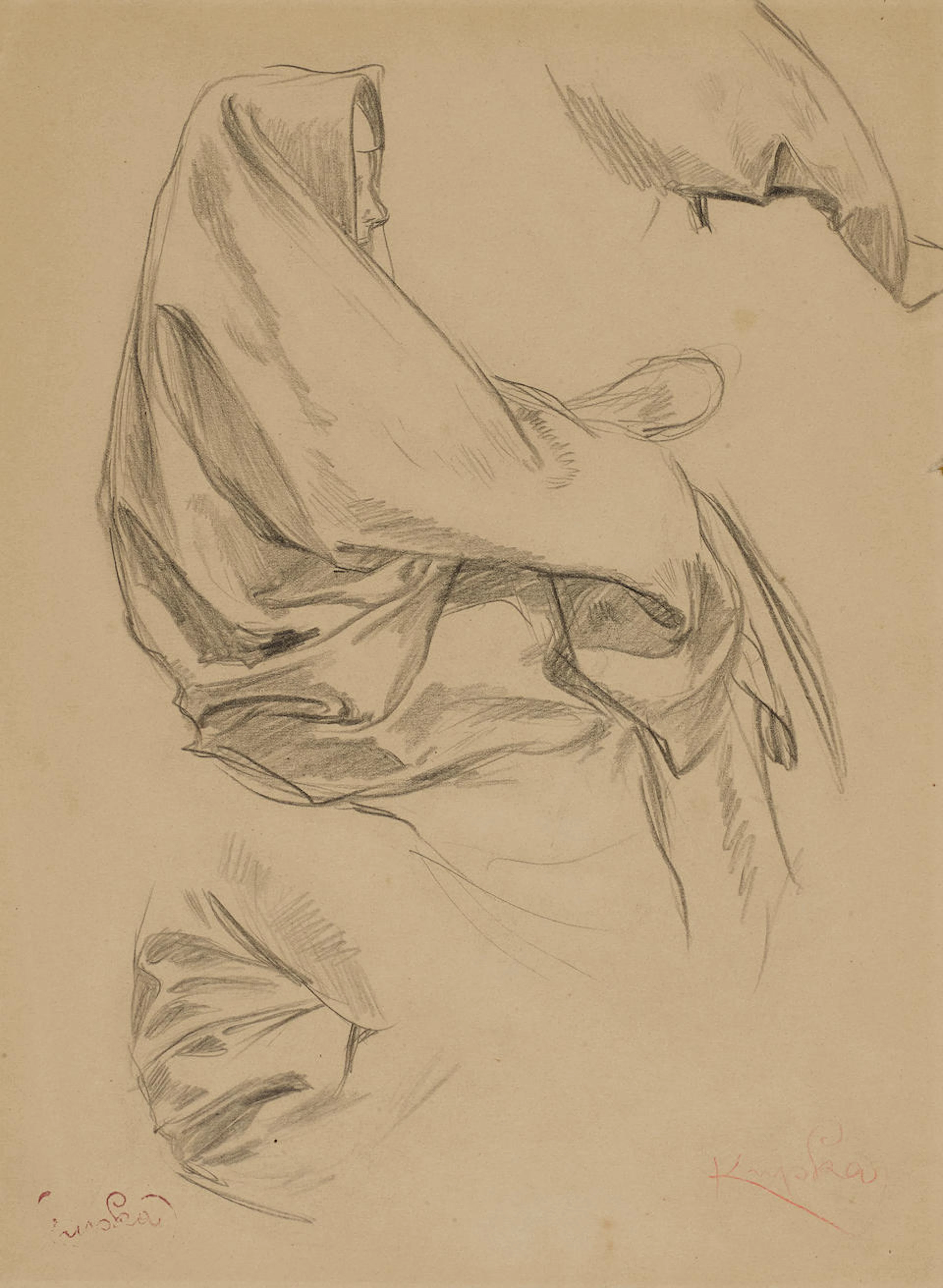 FRANTIŠEK KUPKA (1871-1957) Draped Female Figure 12 1/8 x...