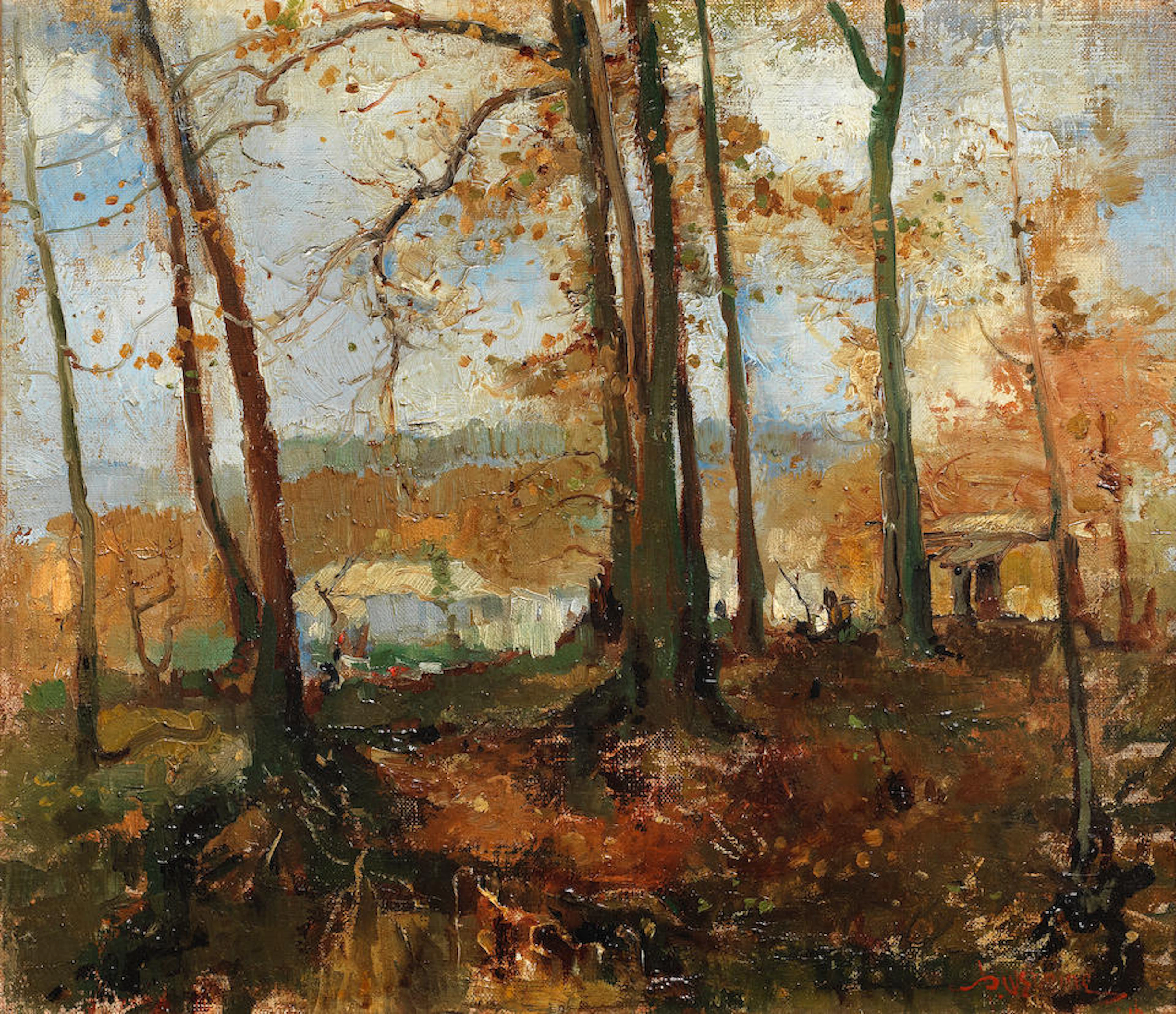 Pieter Willem Frederick Wenning (South African, 1873-1921) Autumnal landscape