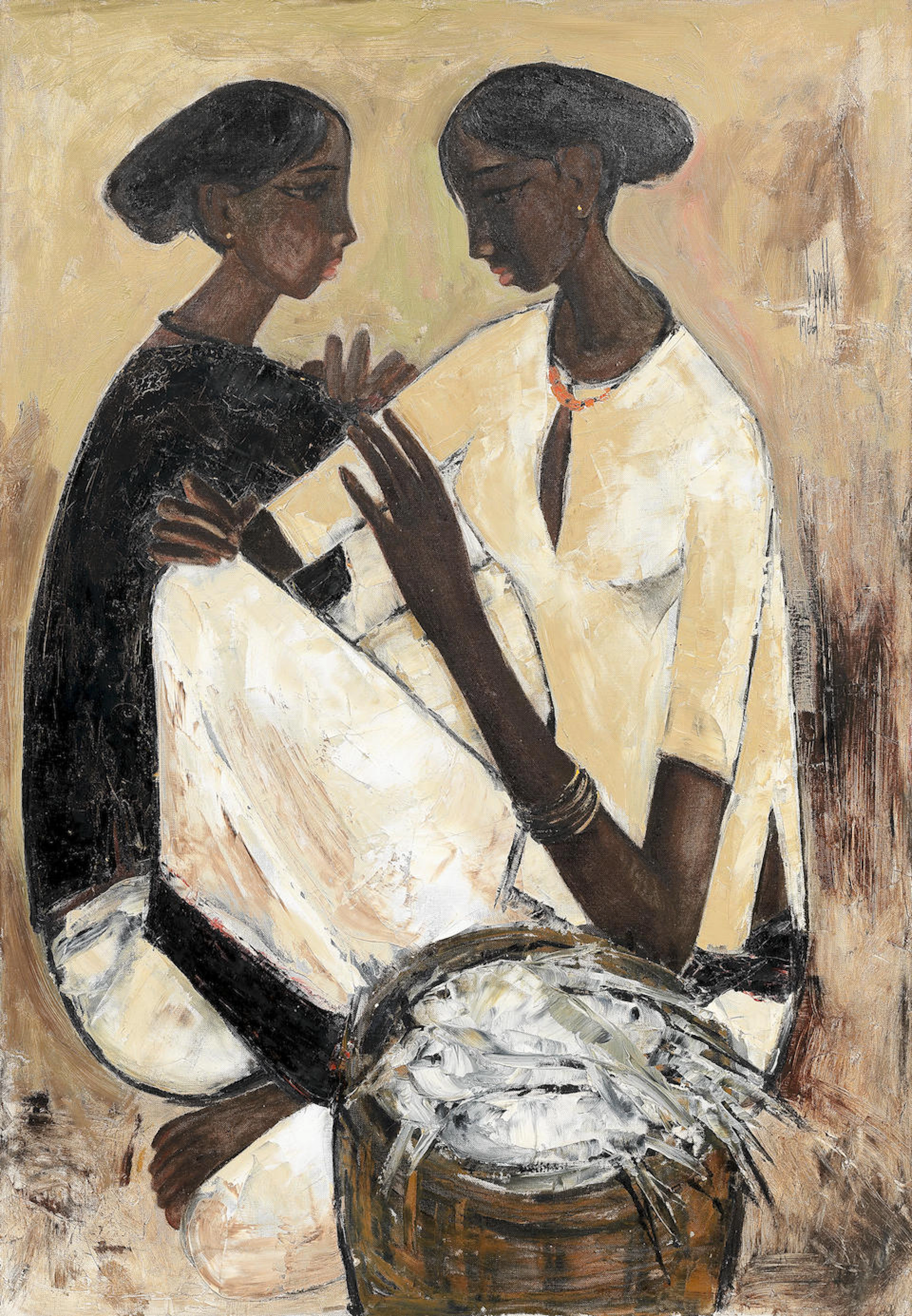 B. Prabha (Indian, 1933-2001) Two Fisherwomen