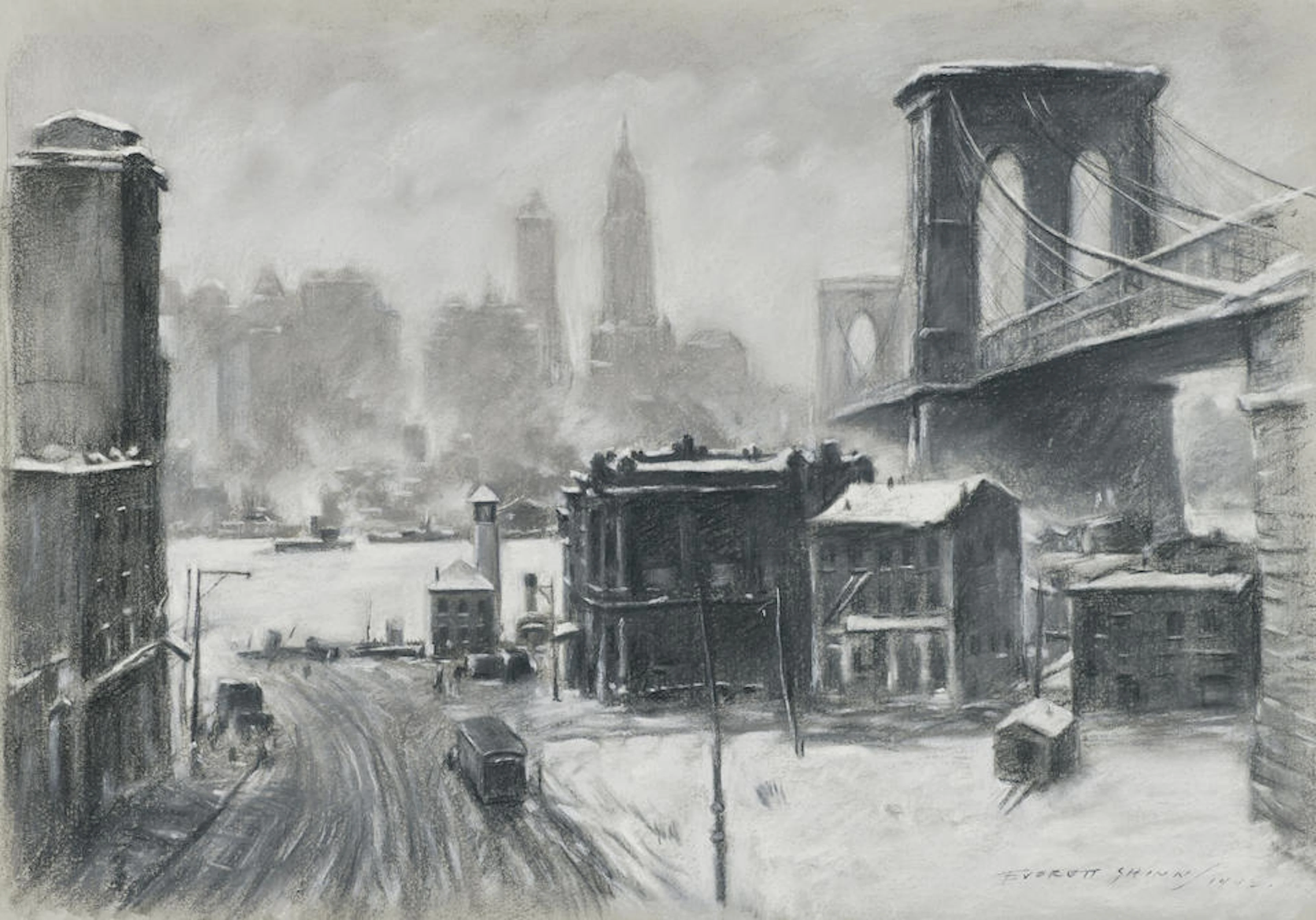 Everett Shinn (1876-1953) Fulton Ferry
