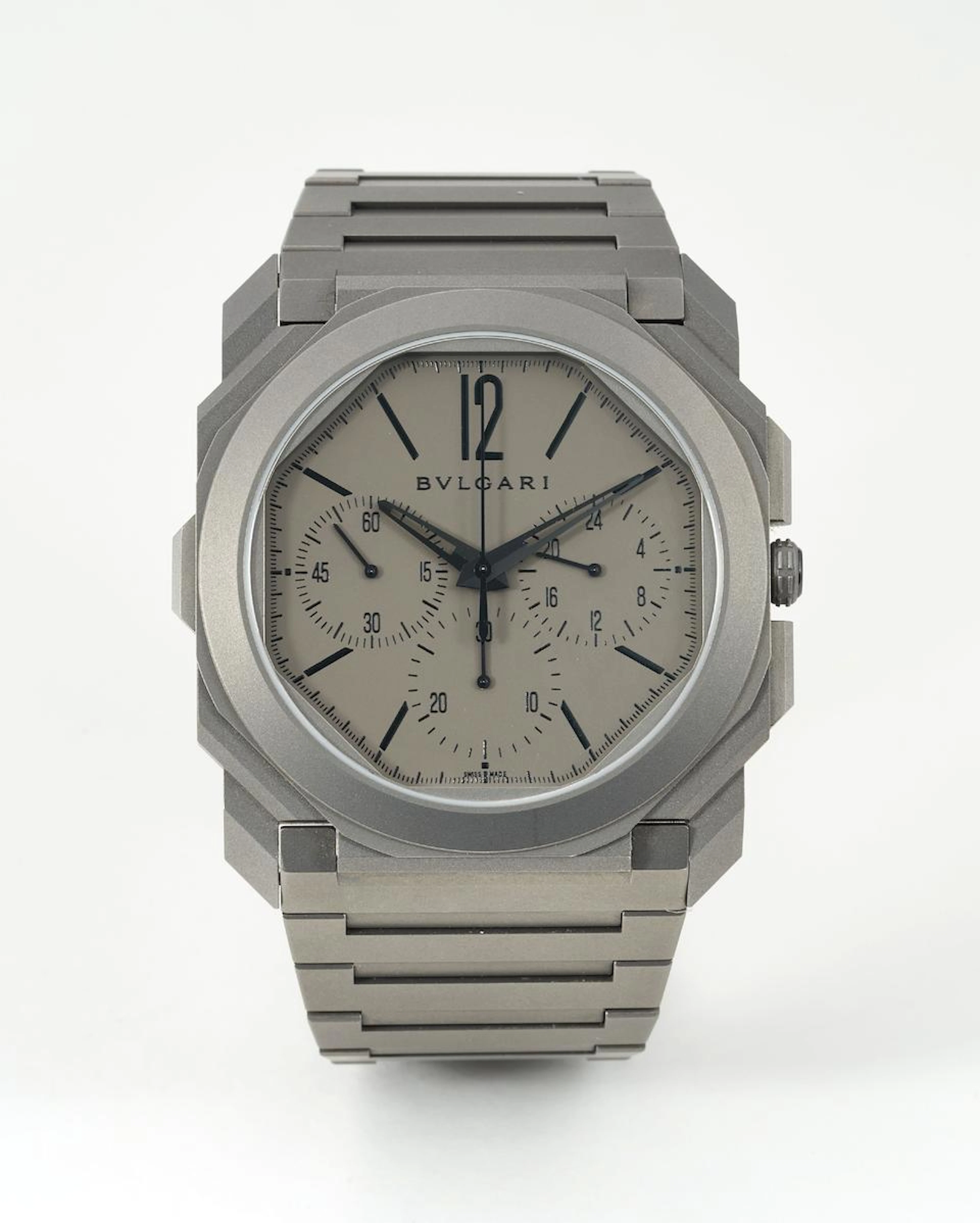 Bvlgari. A Titanium Octo Finissimo Bracelet Watch