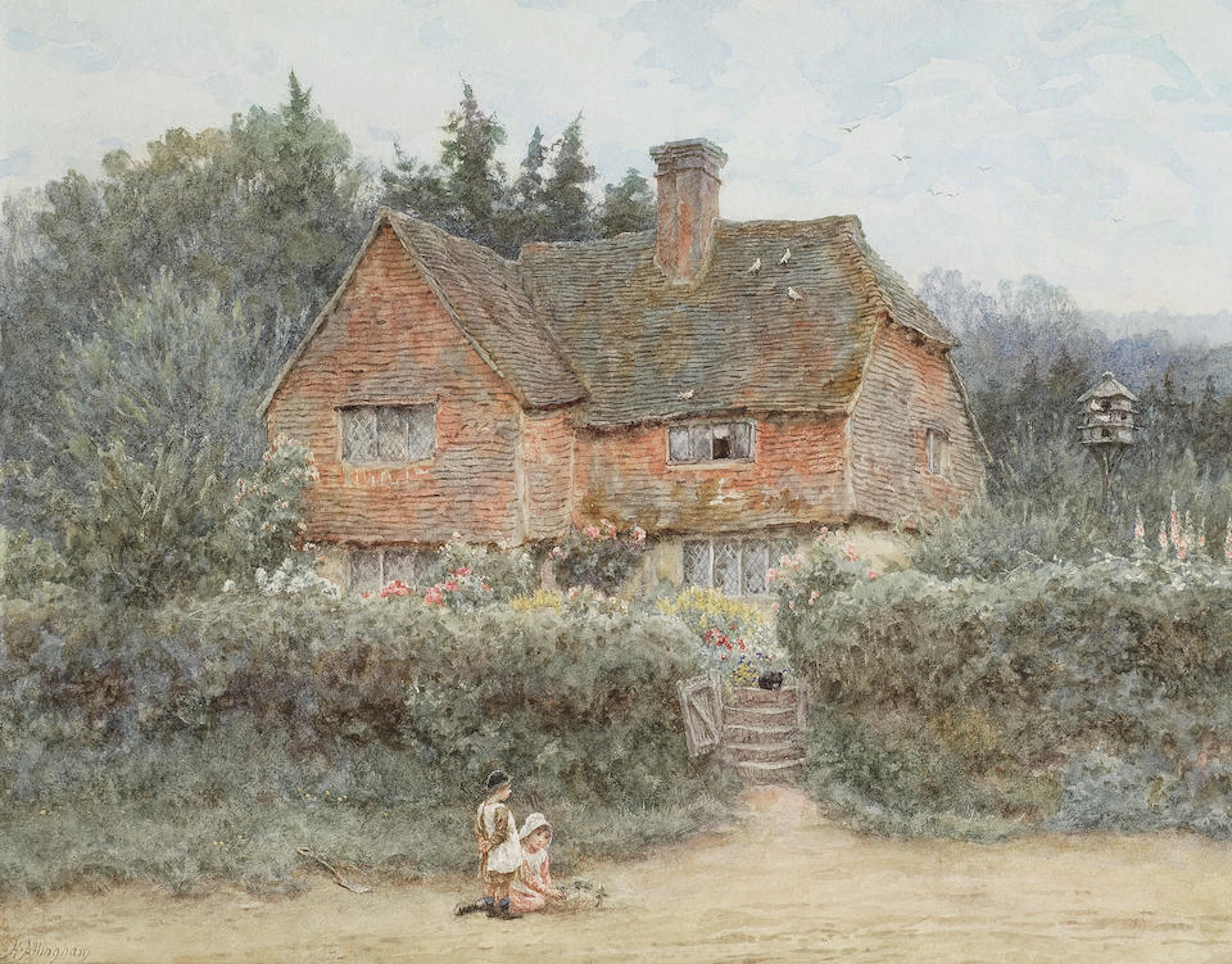 Helen Allingham, RWS (British, 1848-1926) A Surrey cottage