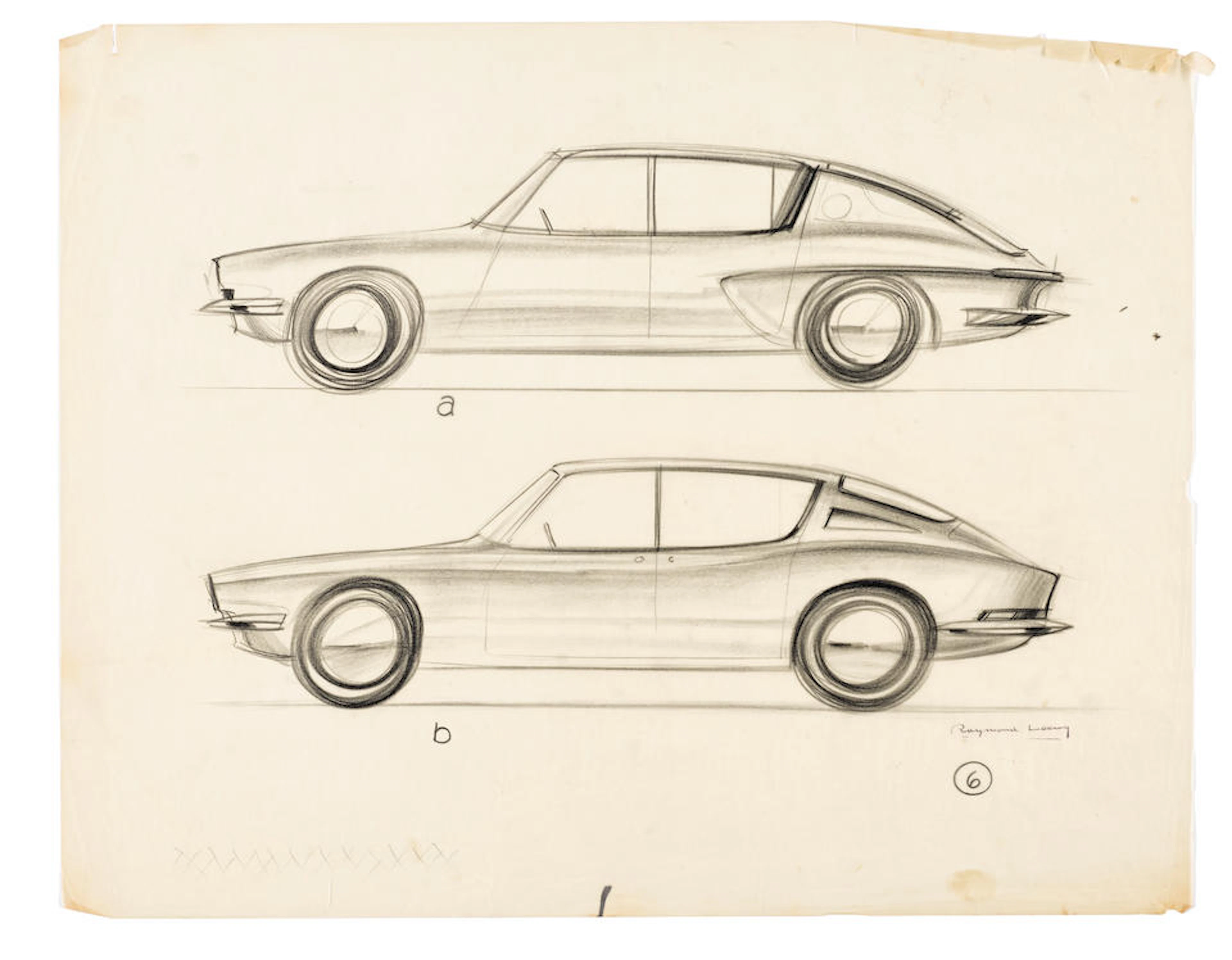 Raymond Loewy (1893-1986) Two Concept Car Sketches for...
