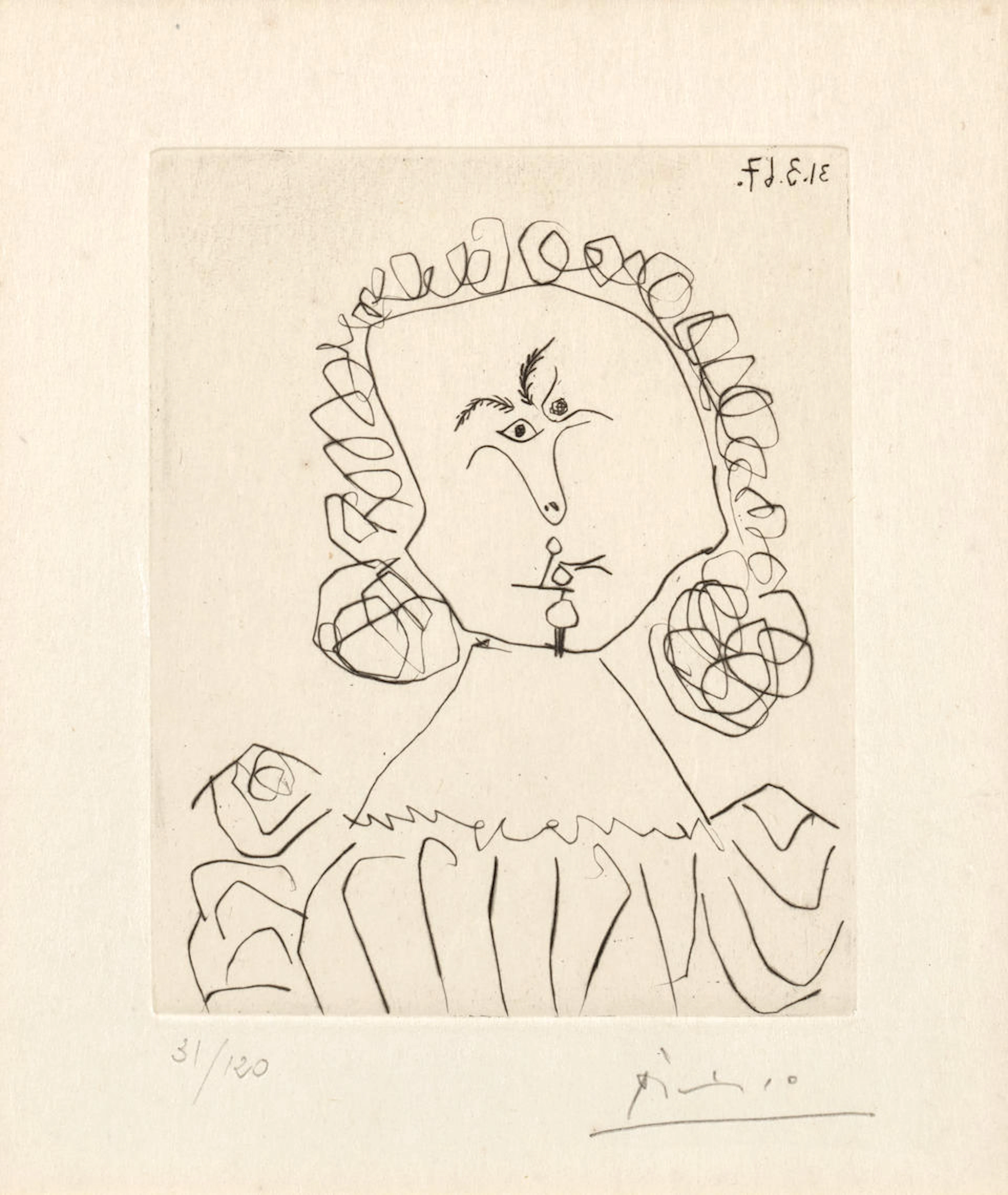 Pablo Picasso (1881-1973); Mousquetaire, from Doble ensayo sobre Picasso;