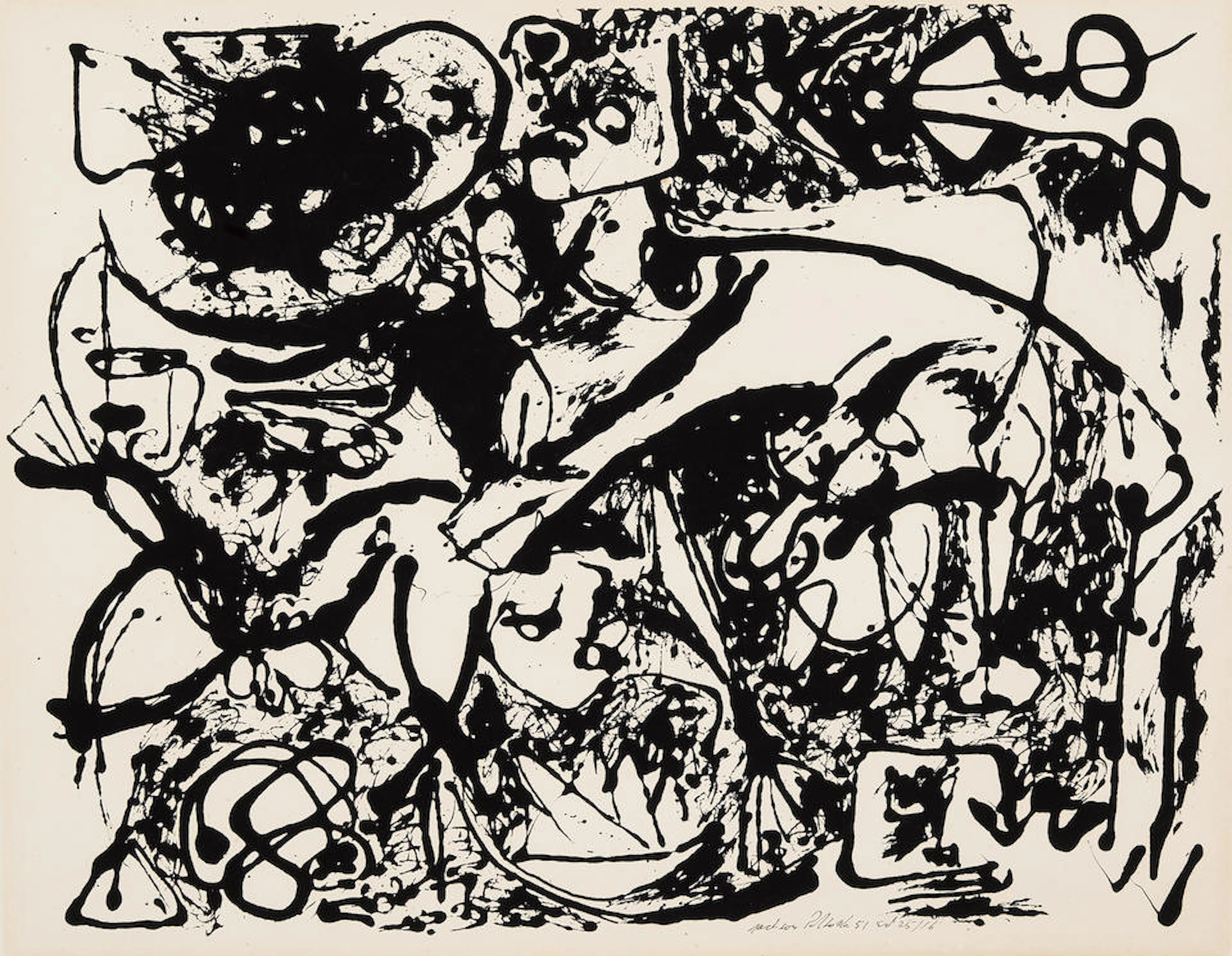 Jackson Pollock (1912-1956); Untitled (after Number 8 - Black Flowing, 1951) ;