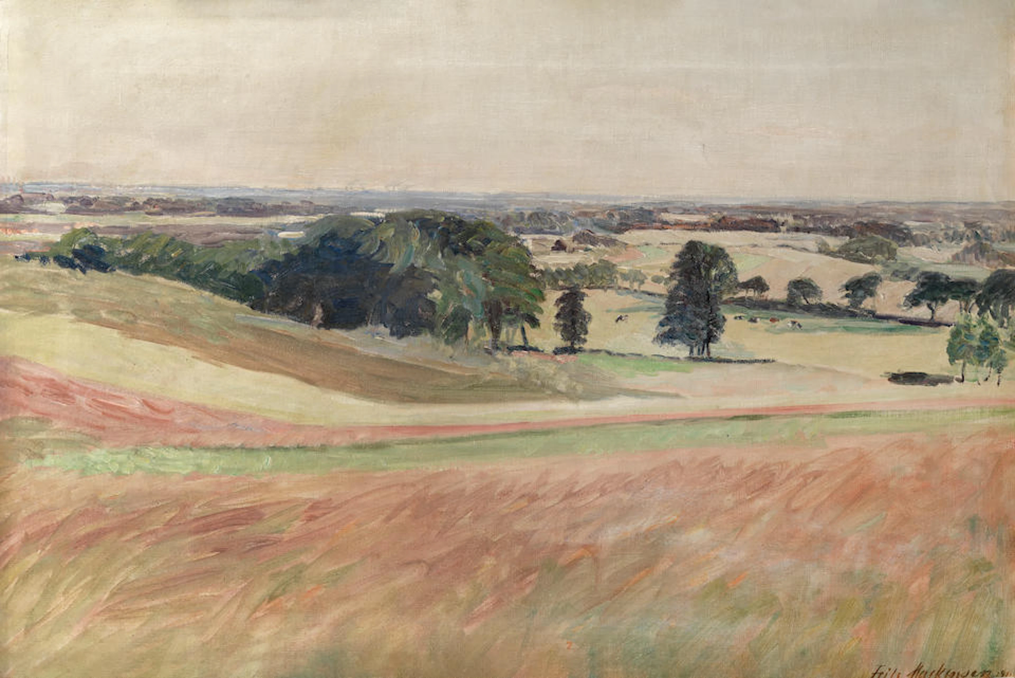 Fritz Mackensen (German, 1866-1953) An extensive rolling landscape