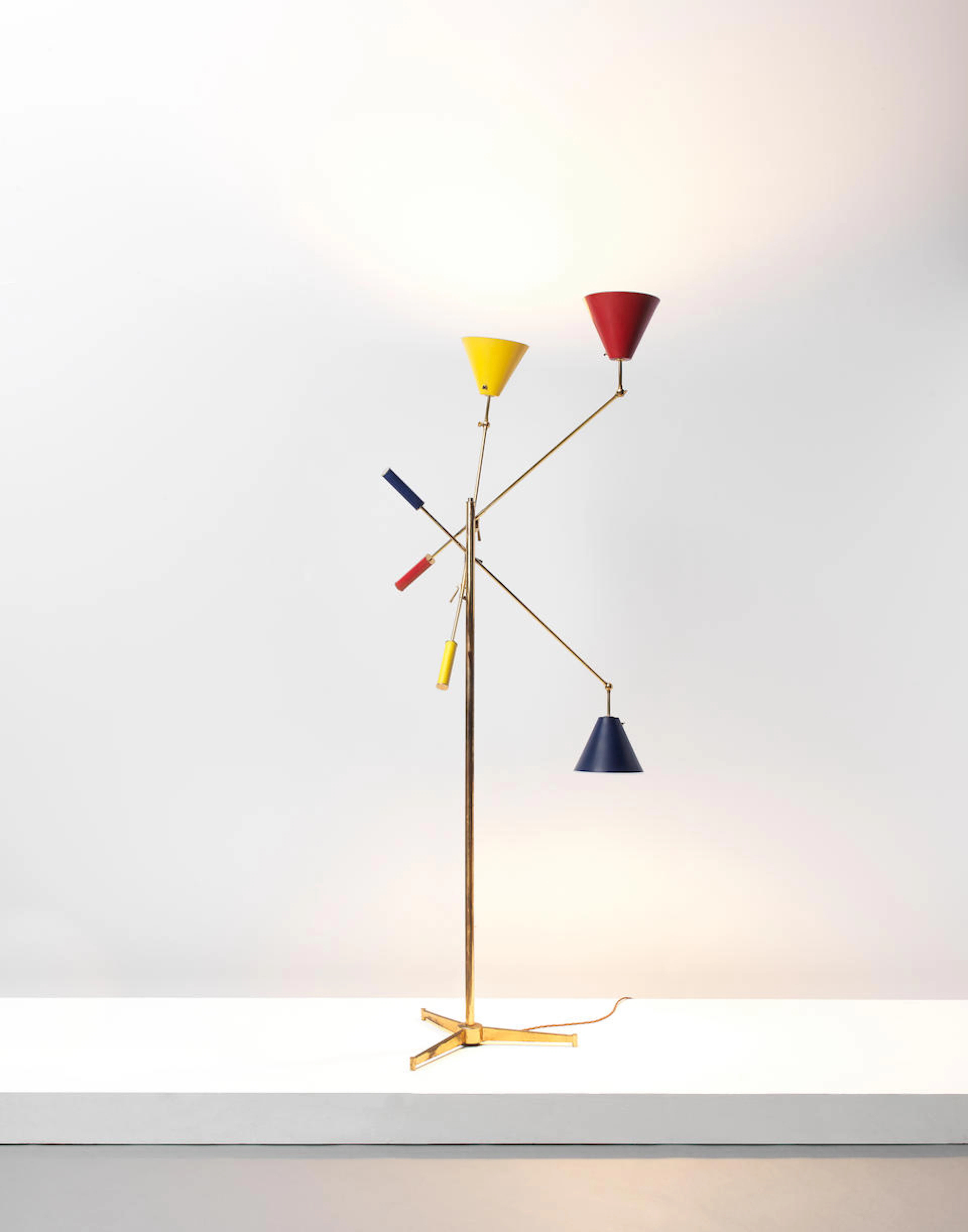 Angelo Lelii 'Triennale' three-armed adjustable standard lamp