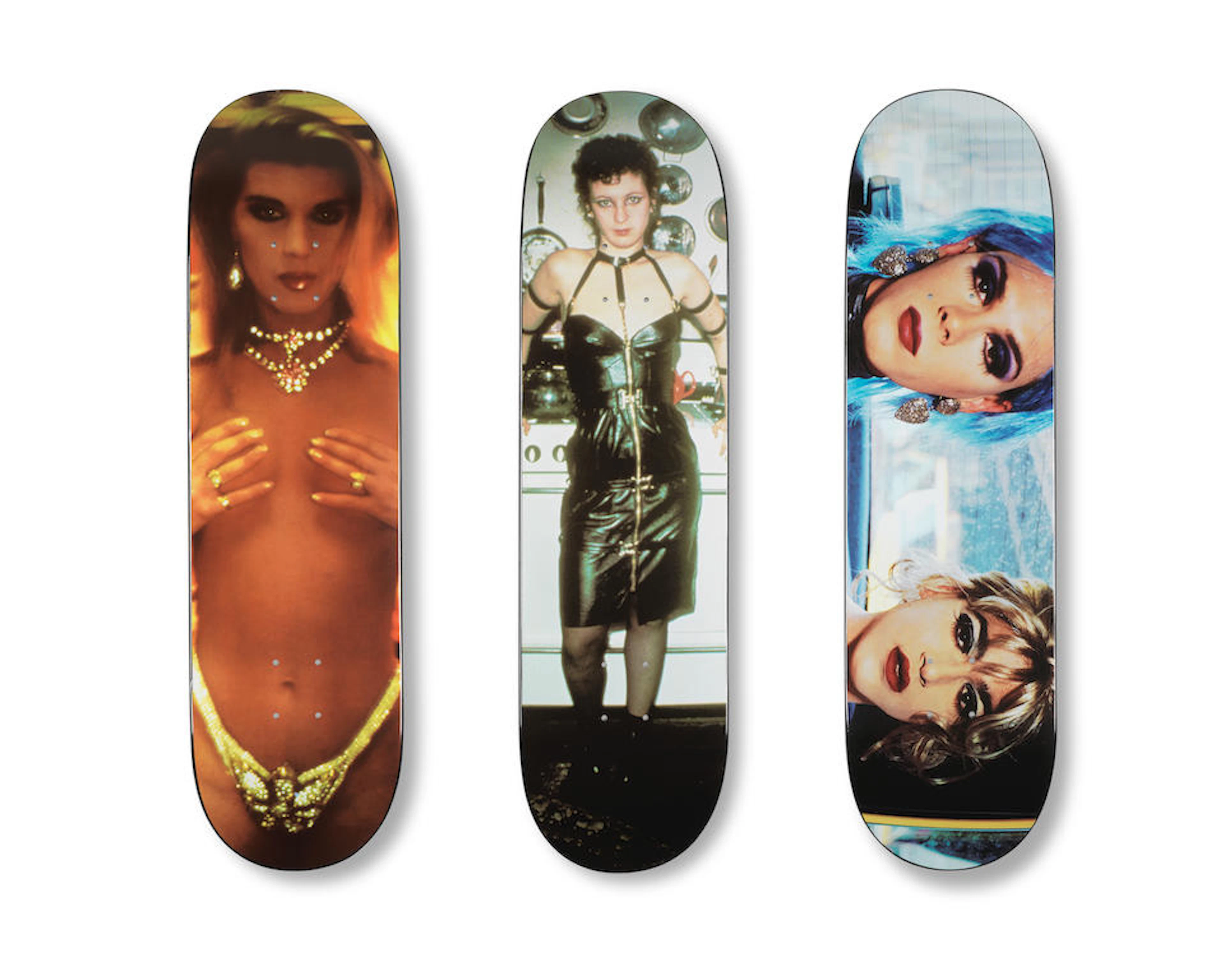 Supreme, New York A group of three Nan Goldin skateboard...