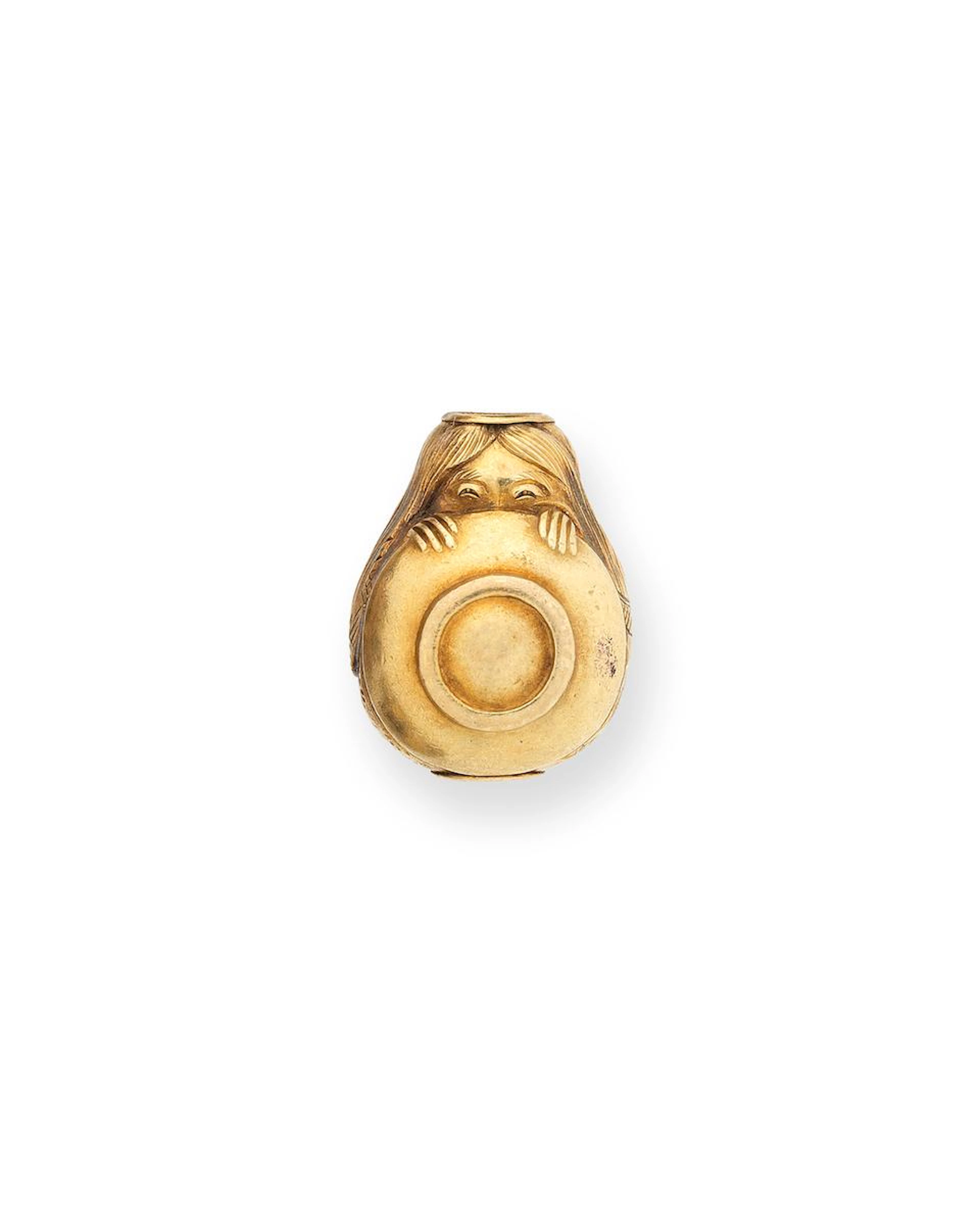 A gold ojime of a Shojo (drunken spirit) Meiji era (1868-1912)