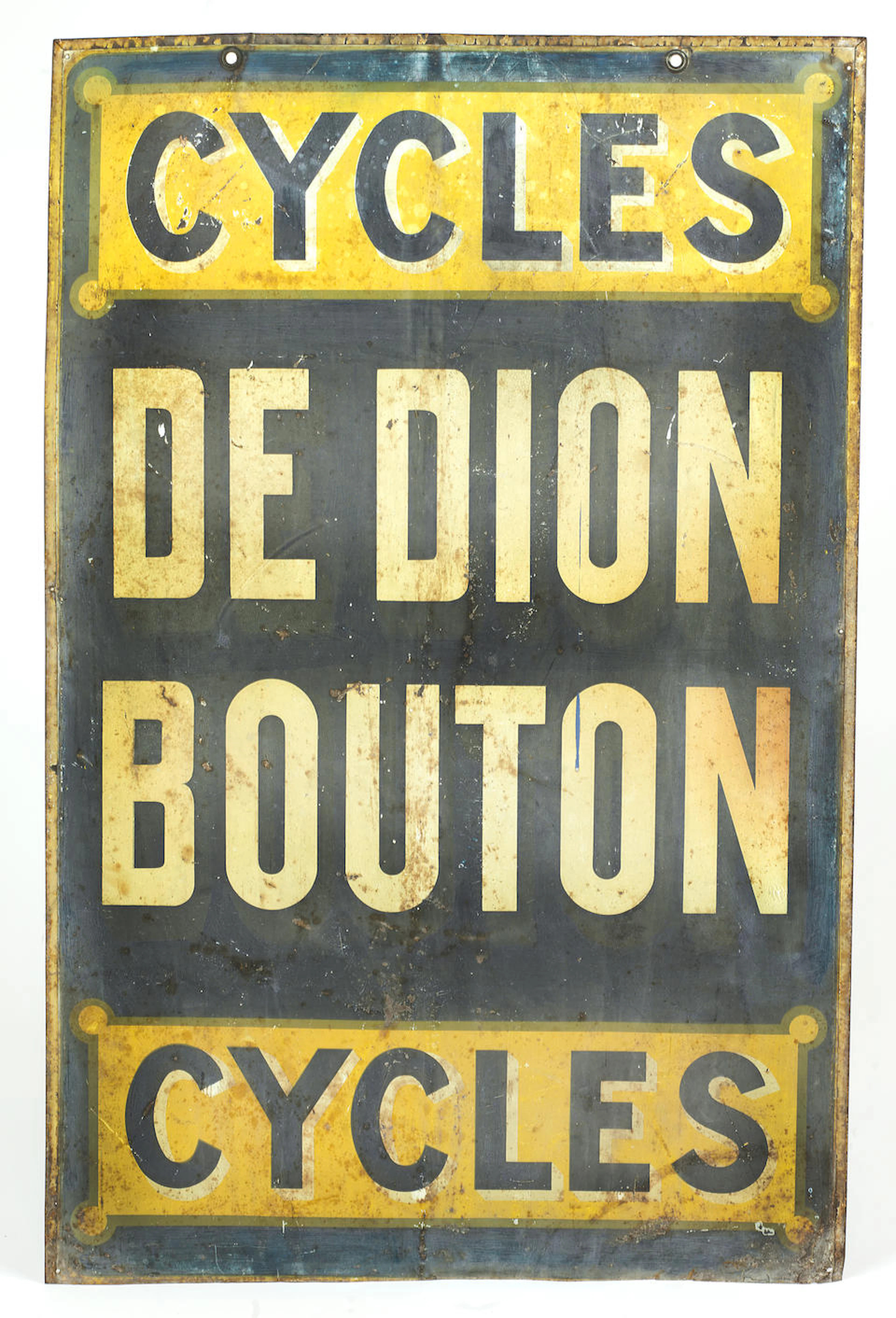 A 'De Dion Bouton Cycles' printed tin sign,