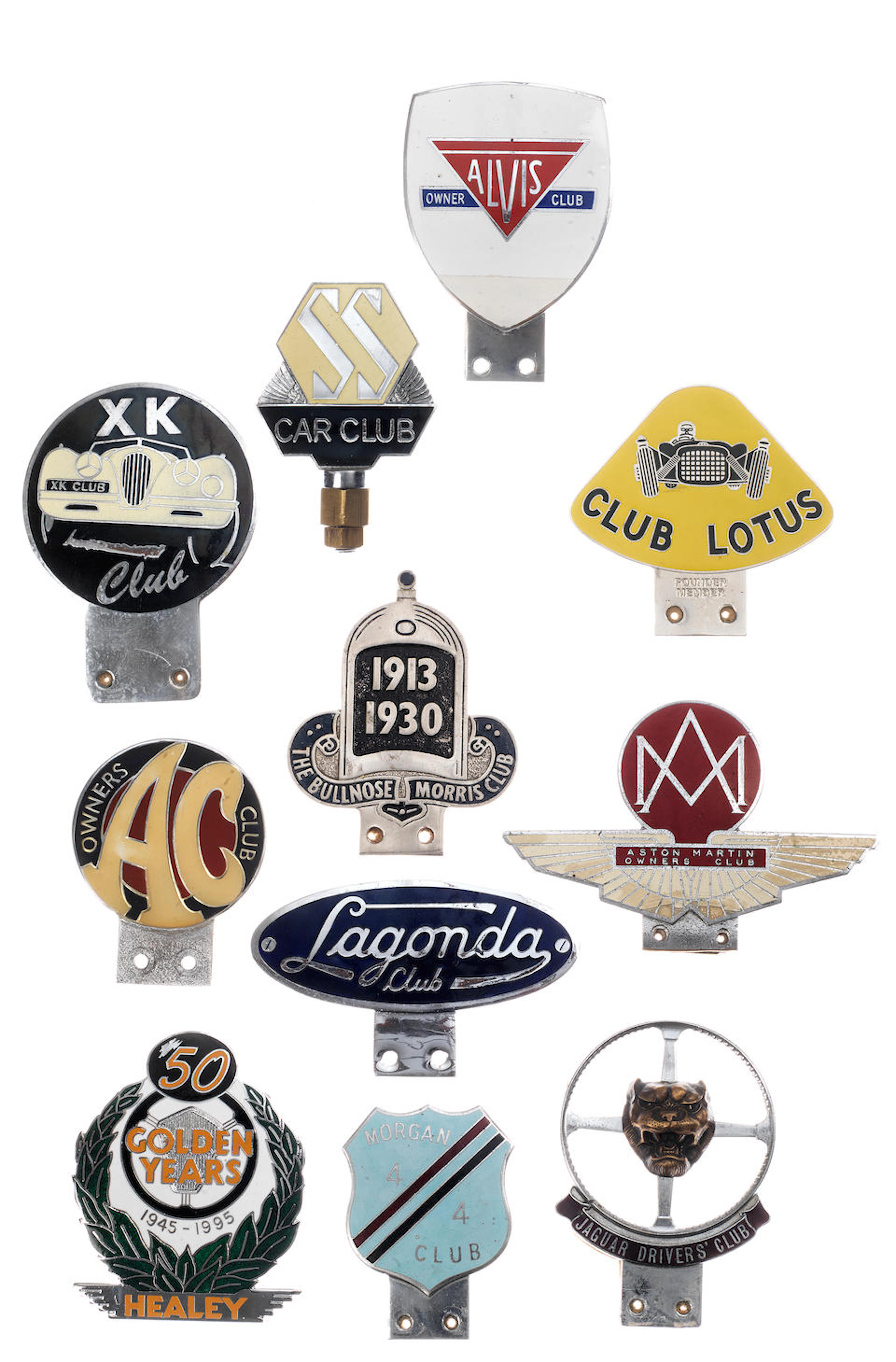 Eleven car club badges for British marques, ((10))