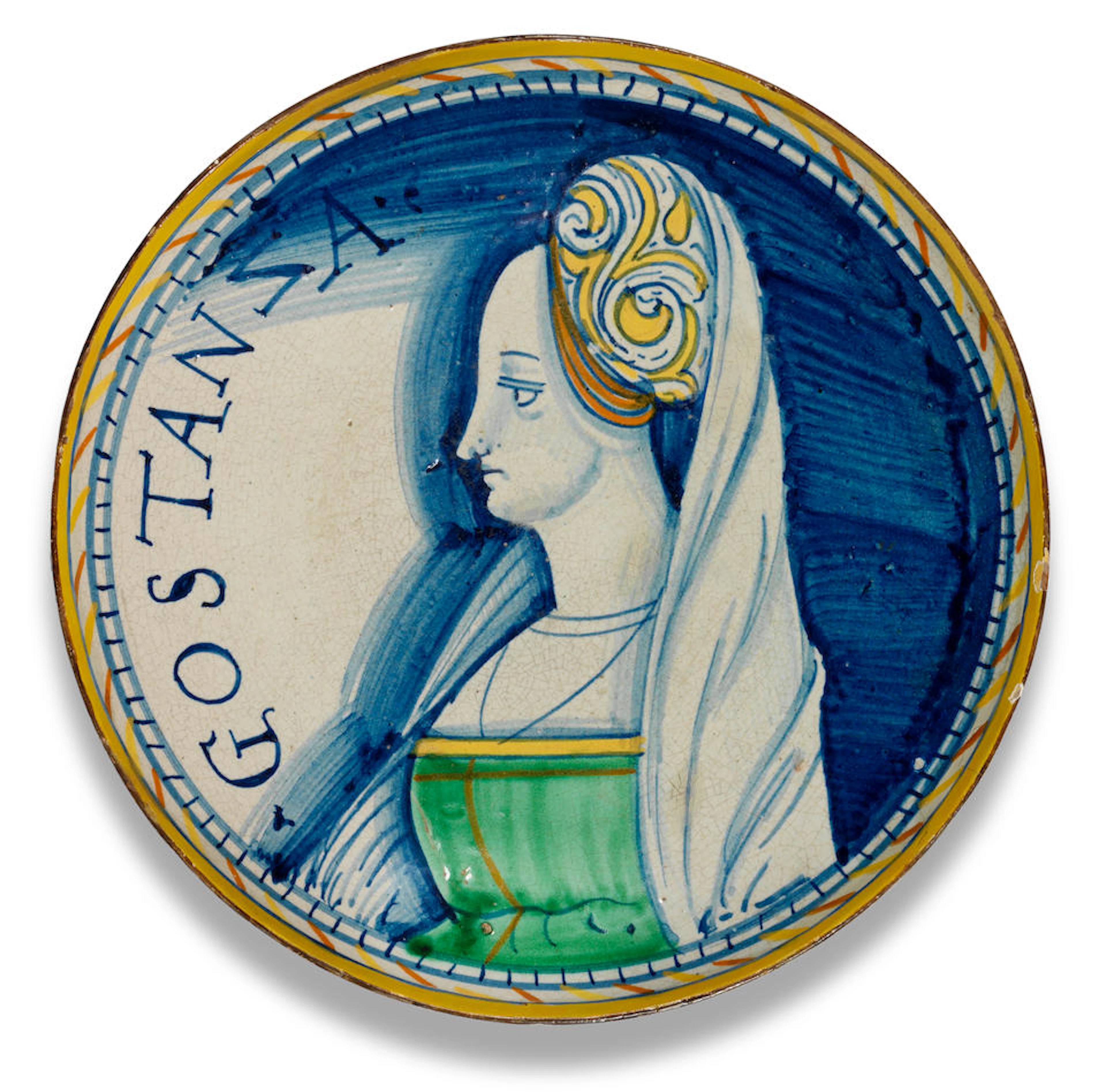 An Italian maiolica tazza, probably Deruta, circa 1540