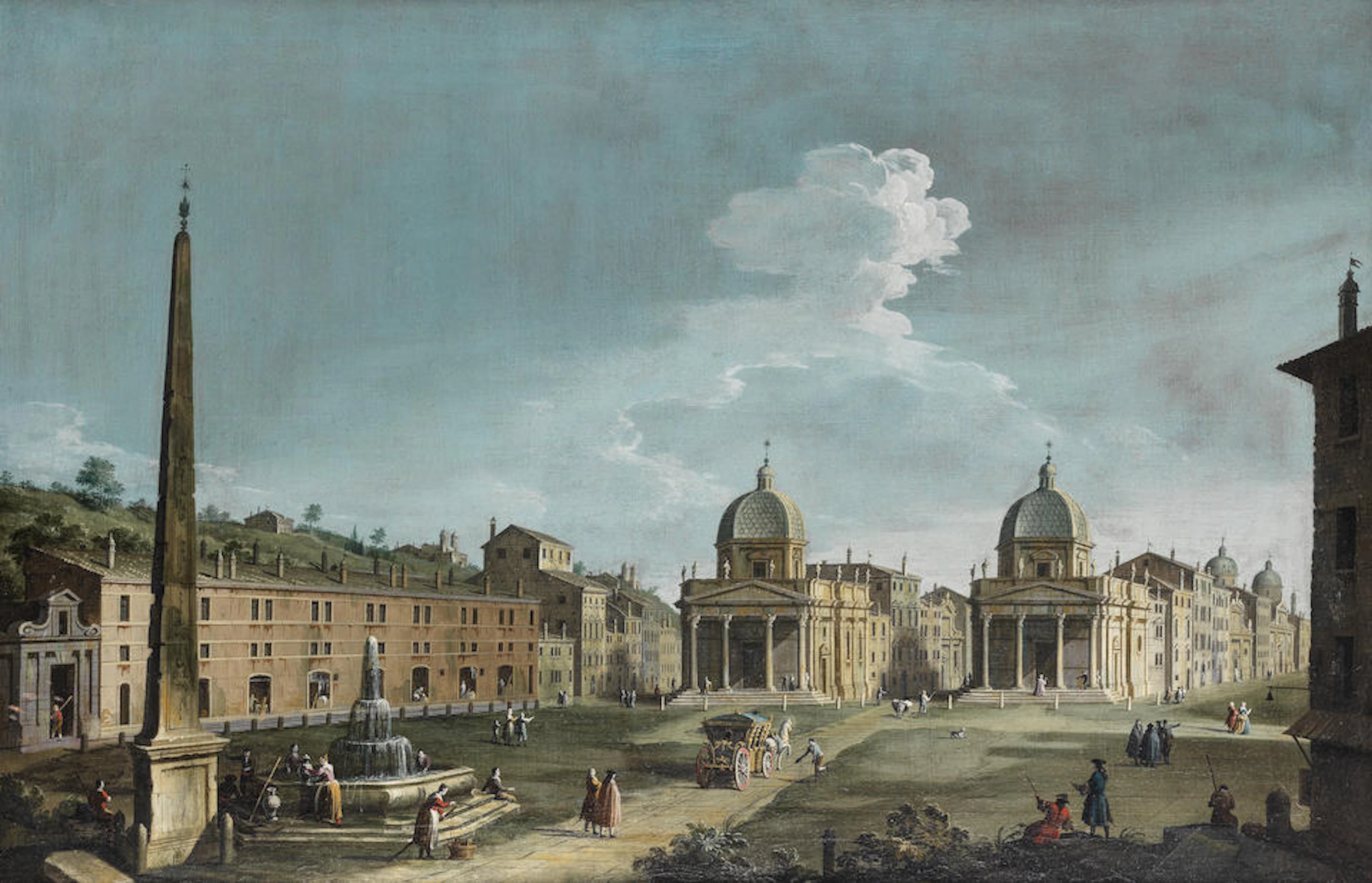 Circle of Bernardo Bellotto (born Venice 1720-1780 Warsaw) The Piazza del Popolo