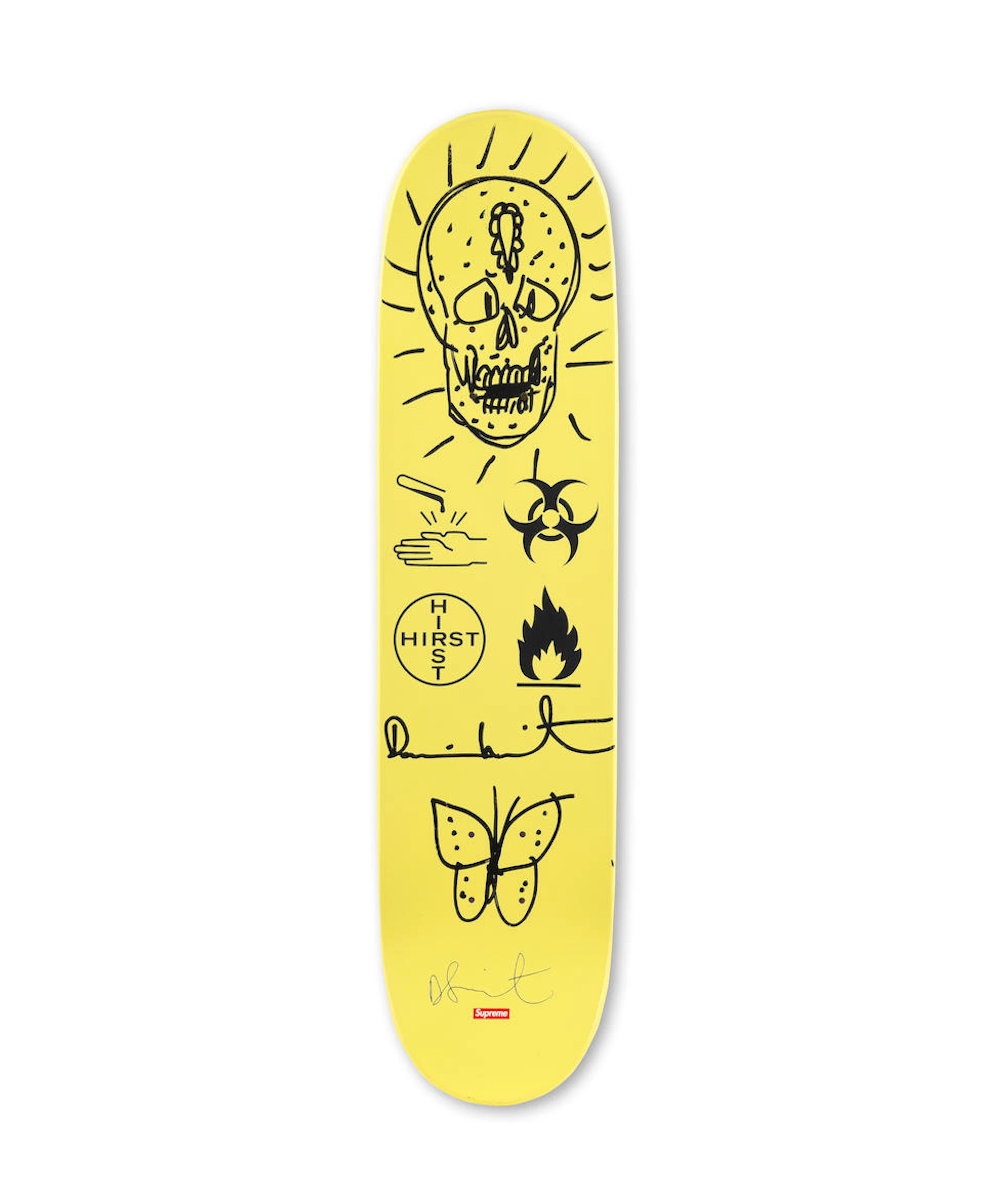 DAMIEN HIRST (BORN 1965) Skull and Butterfly on Skateboard Deck