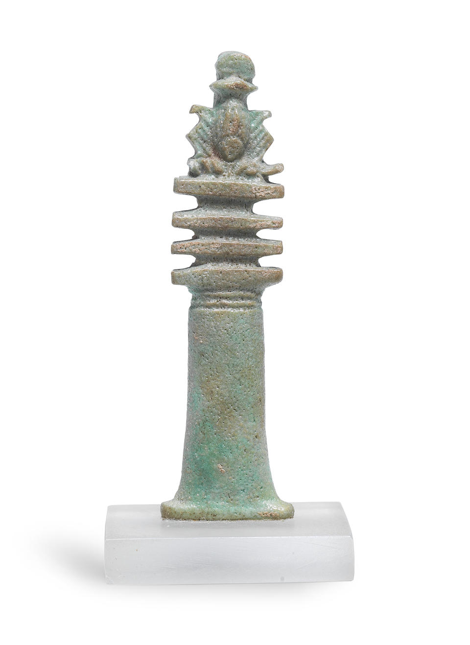 An Egyptian green faience Djed pillar