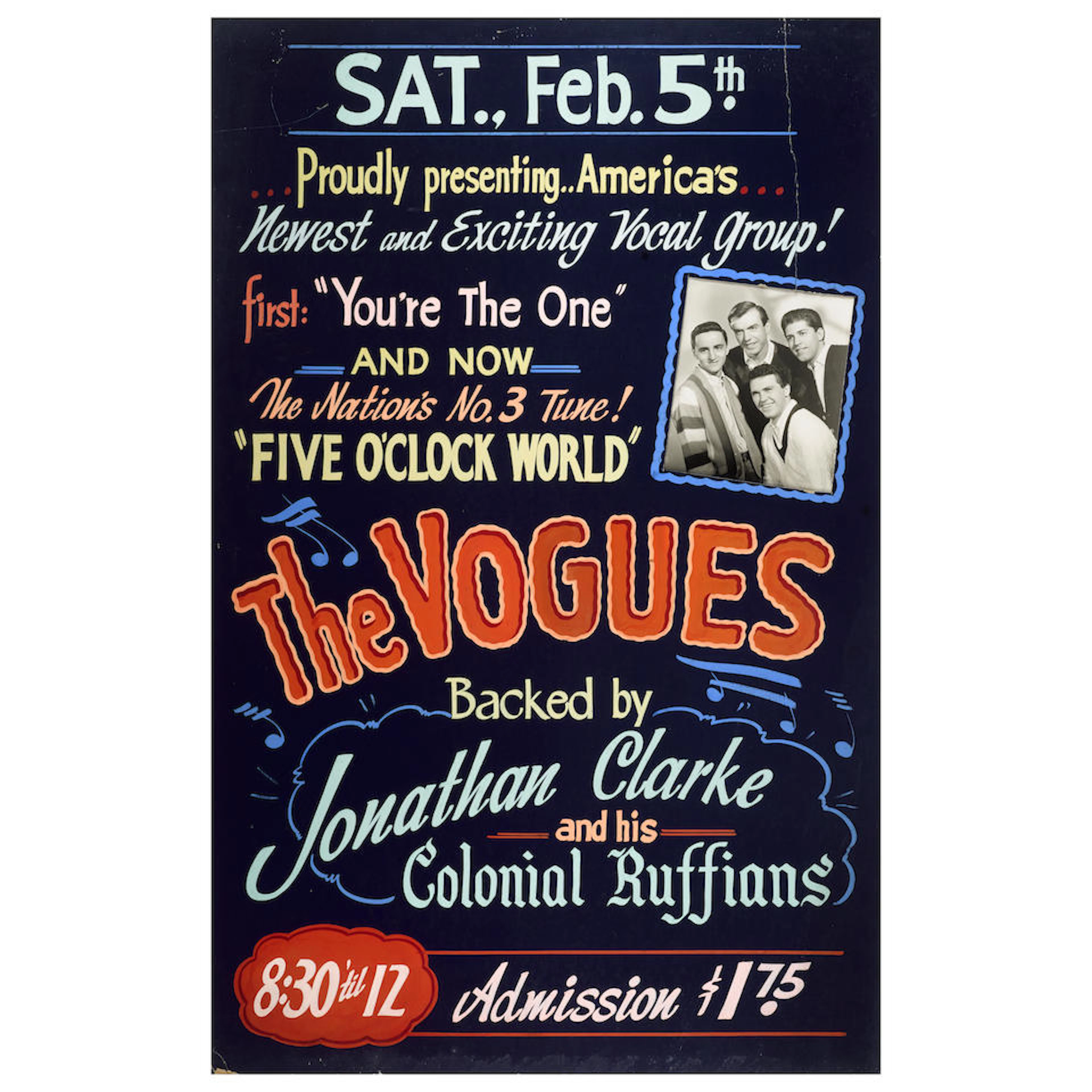 Three hand-painted concert posters