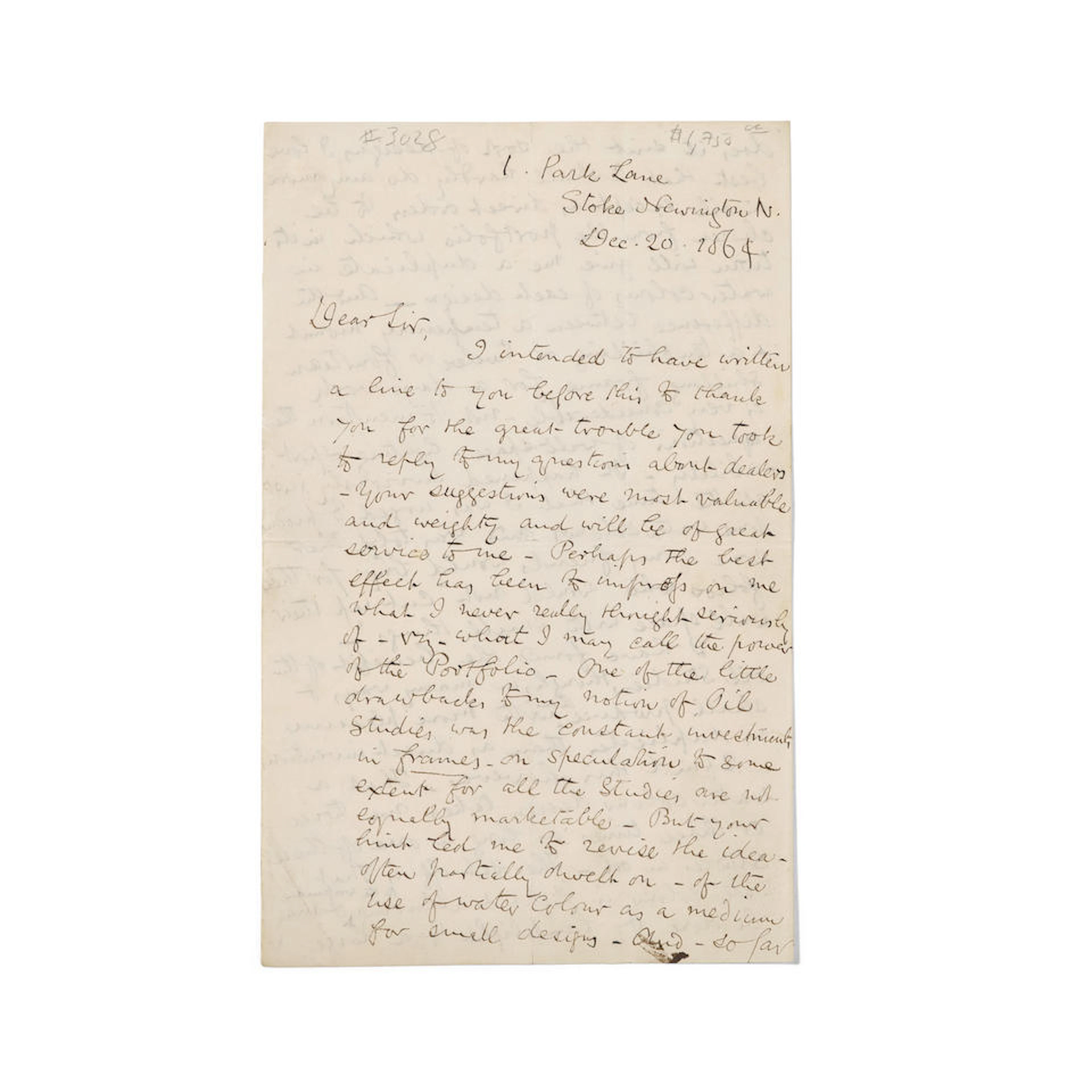LETTER TO DANTE GABRIEL ROSSETTI ON PAINTING