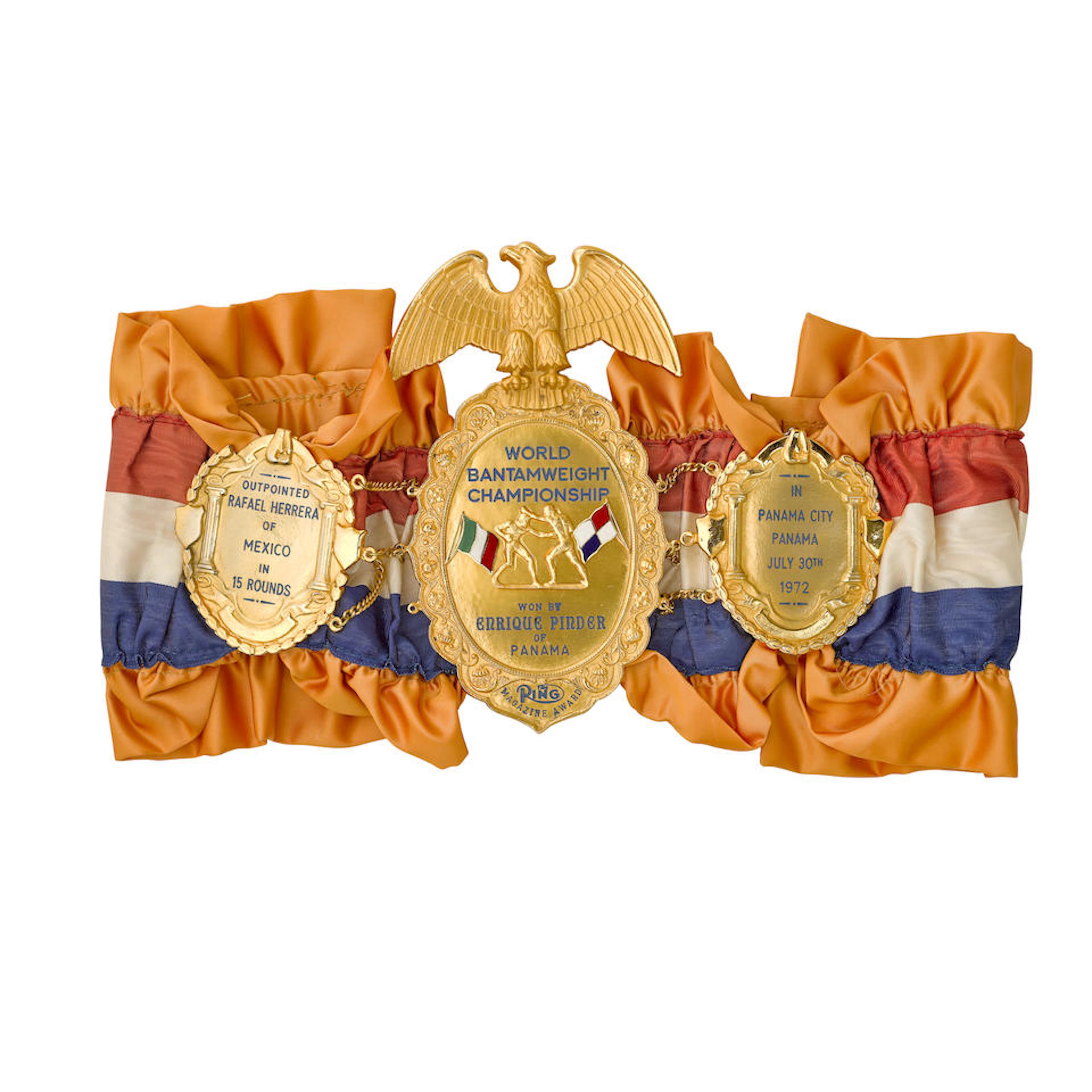 A 1972 ENRIQUE PENDER BANTAMWEIGHT CHAMPIONSHIP BELT...
