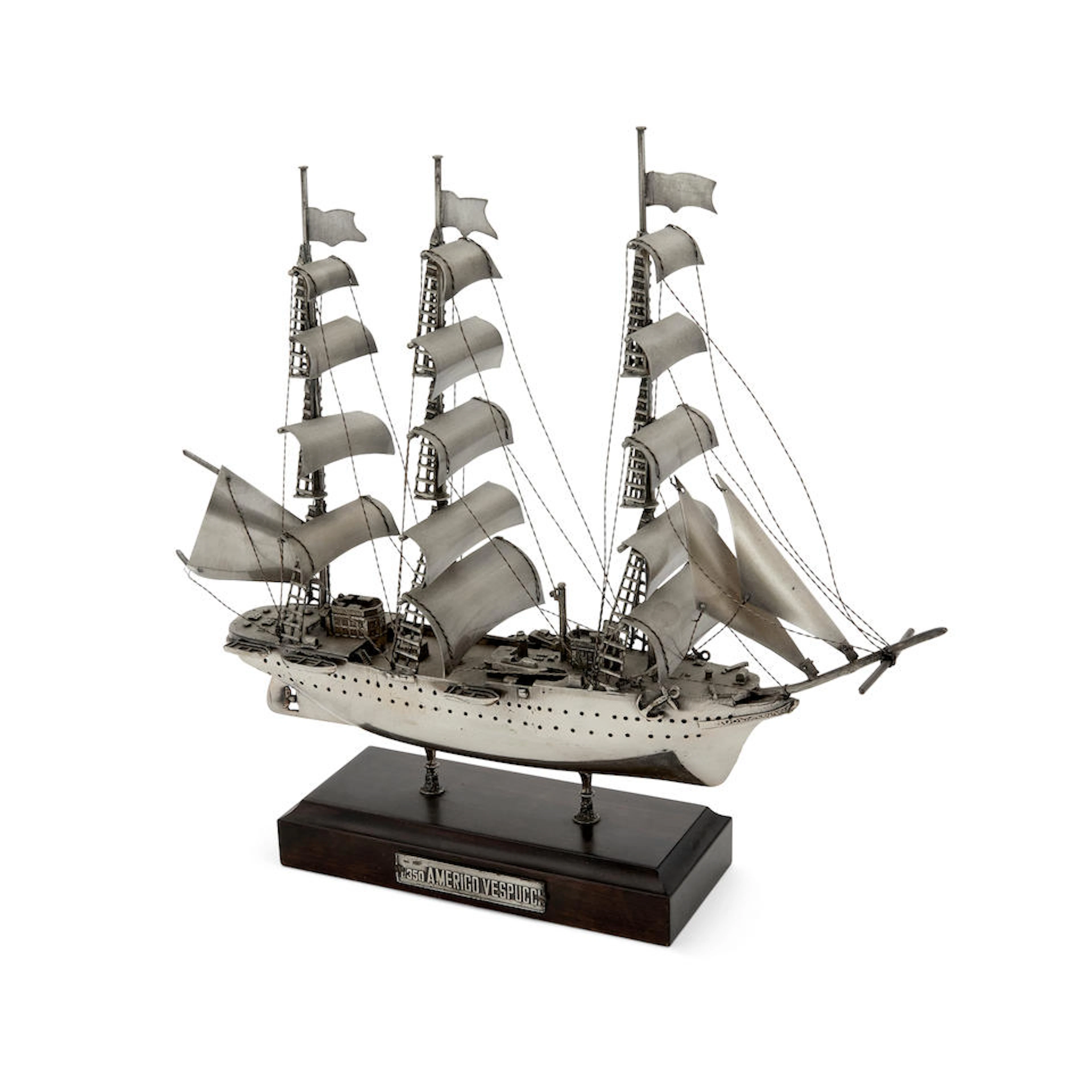A METAL MODEL OF A SHIP 20th century