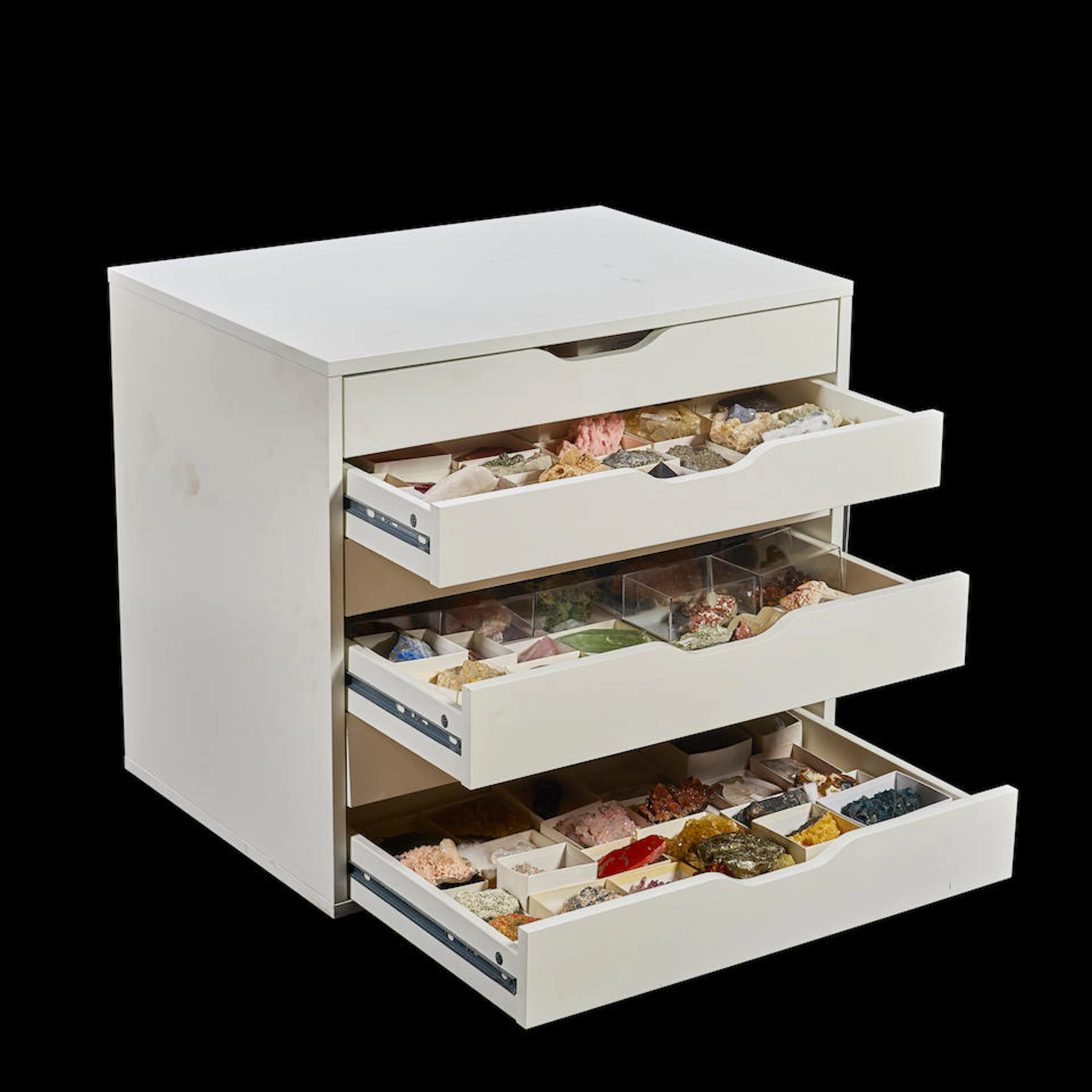 Mineral Cabinet with Over 200 Specimens from World Localities