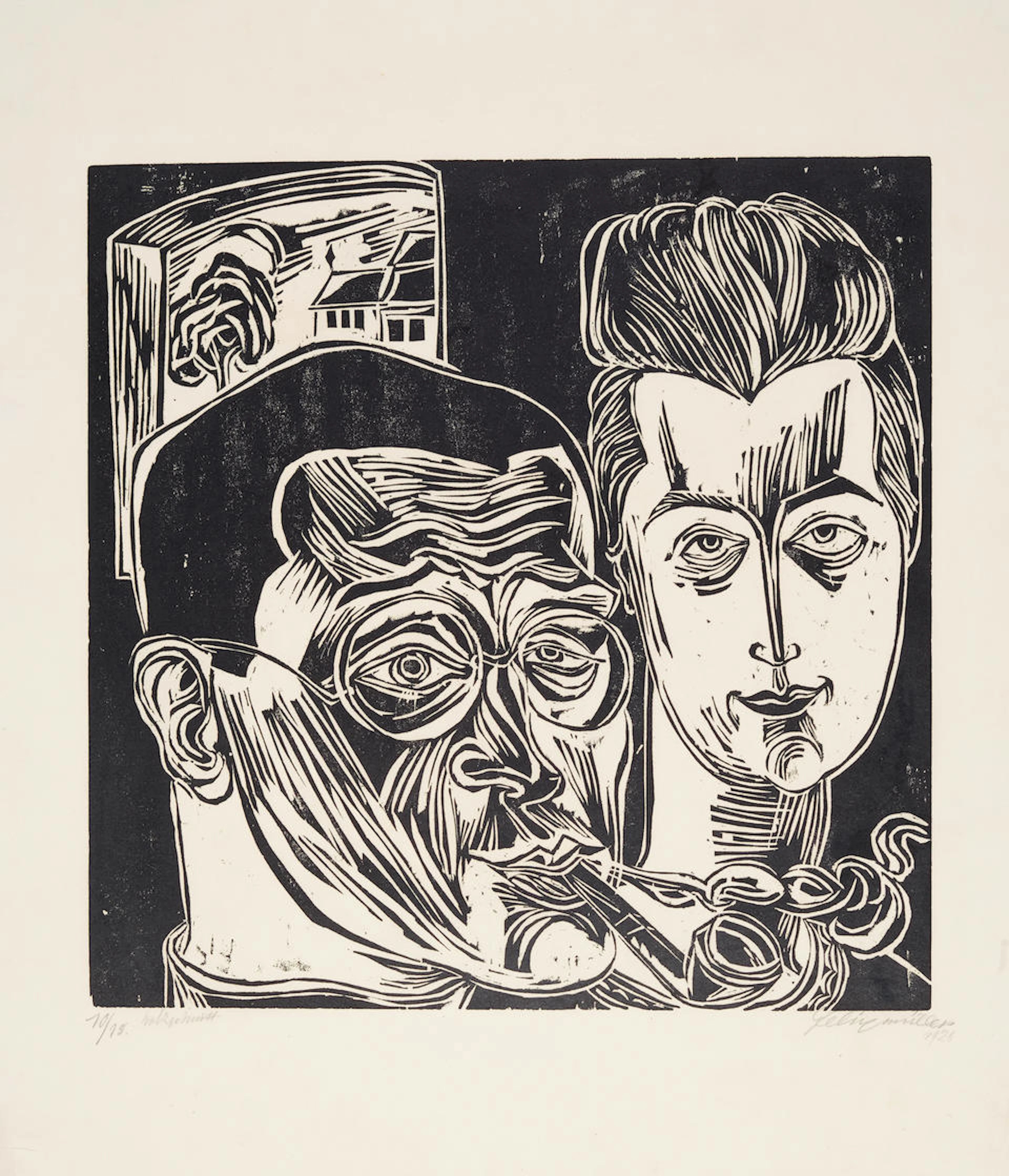 Conrad Felixmüller (1897-1977); Selbstbildnis mit Frau;