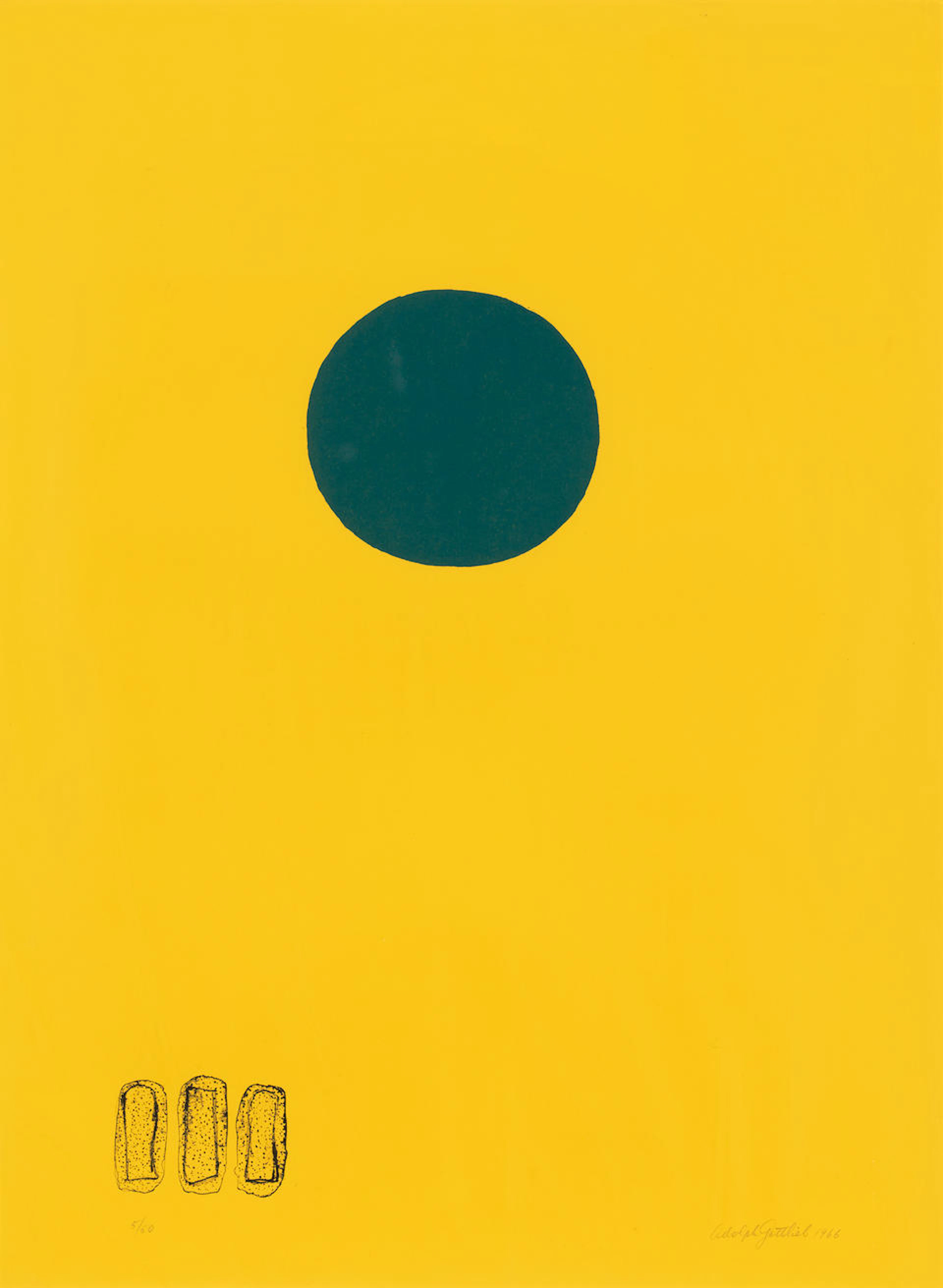 Adolph Gottlieb (1903-1974); Chrome Yellow, Green Disc;