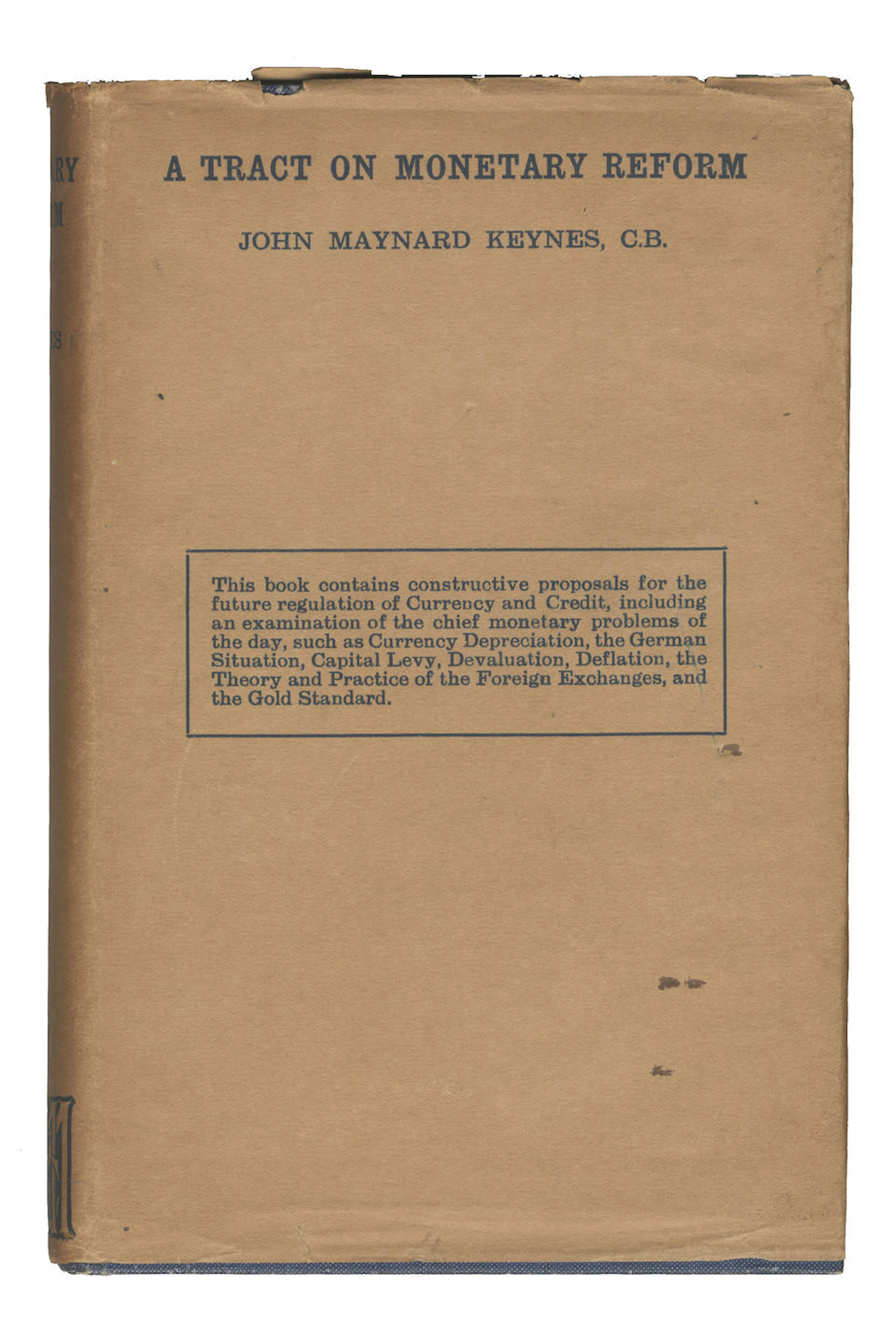 KEYNES (JOHN MAYNARD) A Tract on Monetary Reform, FIRST EDITION, Macmillan, 1923