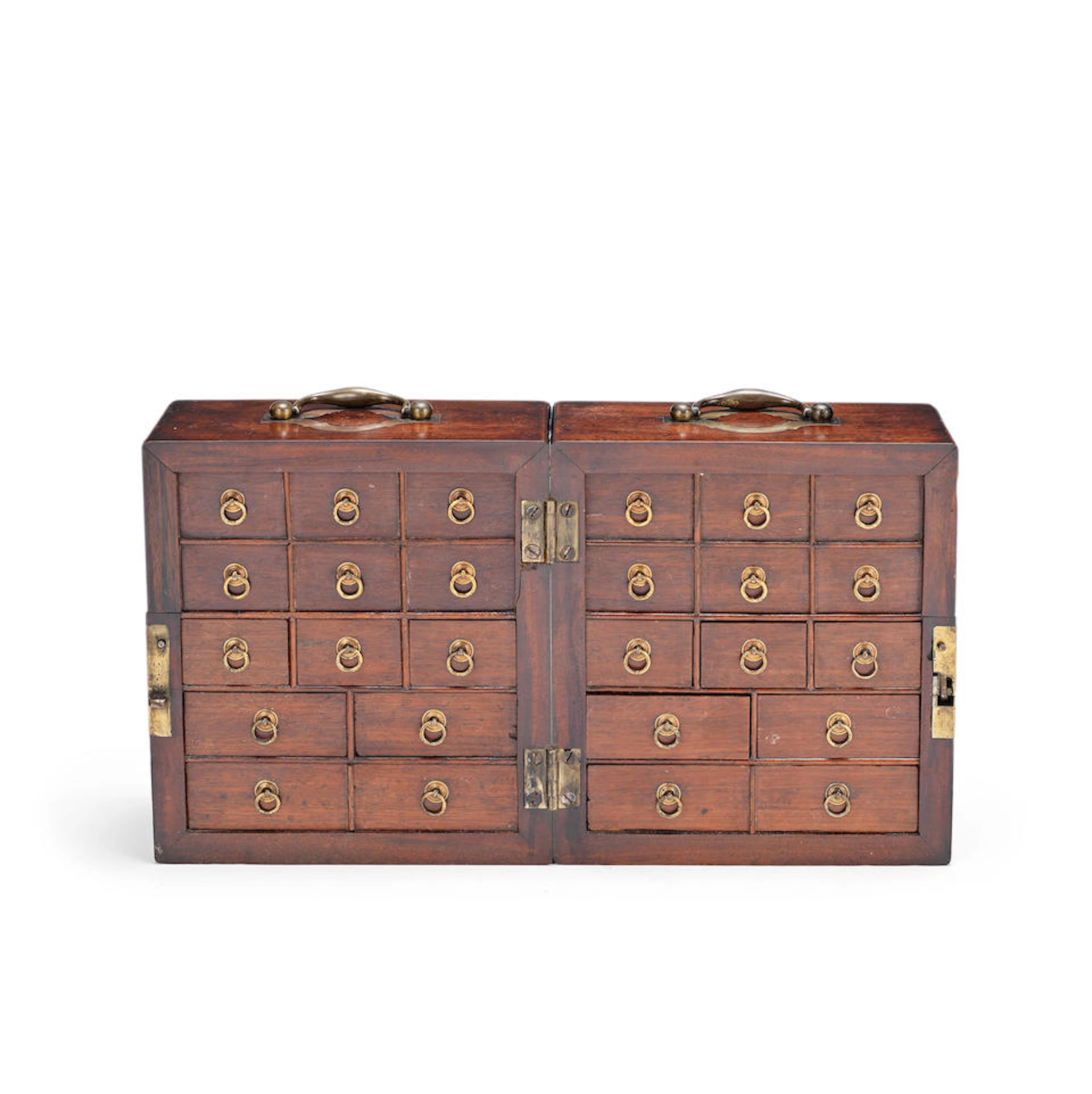 AN UNUSUAL MAHOGANY APOTHECARY CHEST, ENGLISH, LATE 18TH CENTURY,