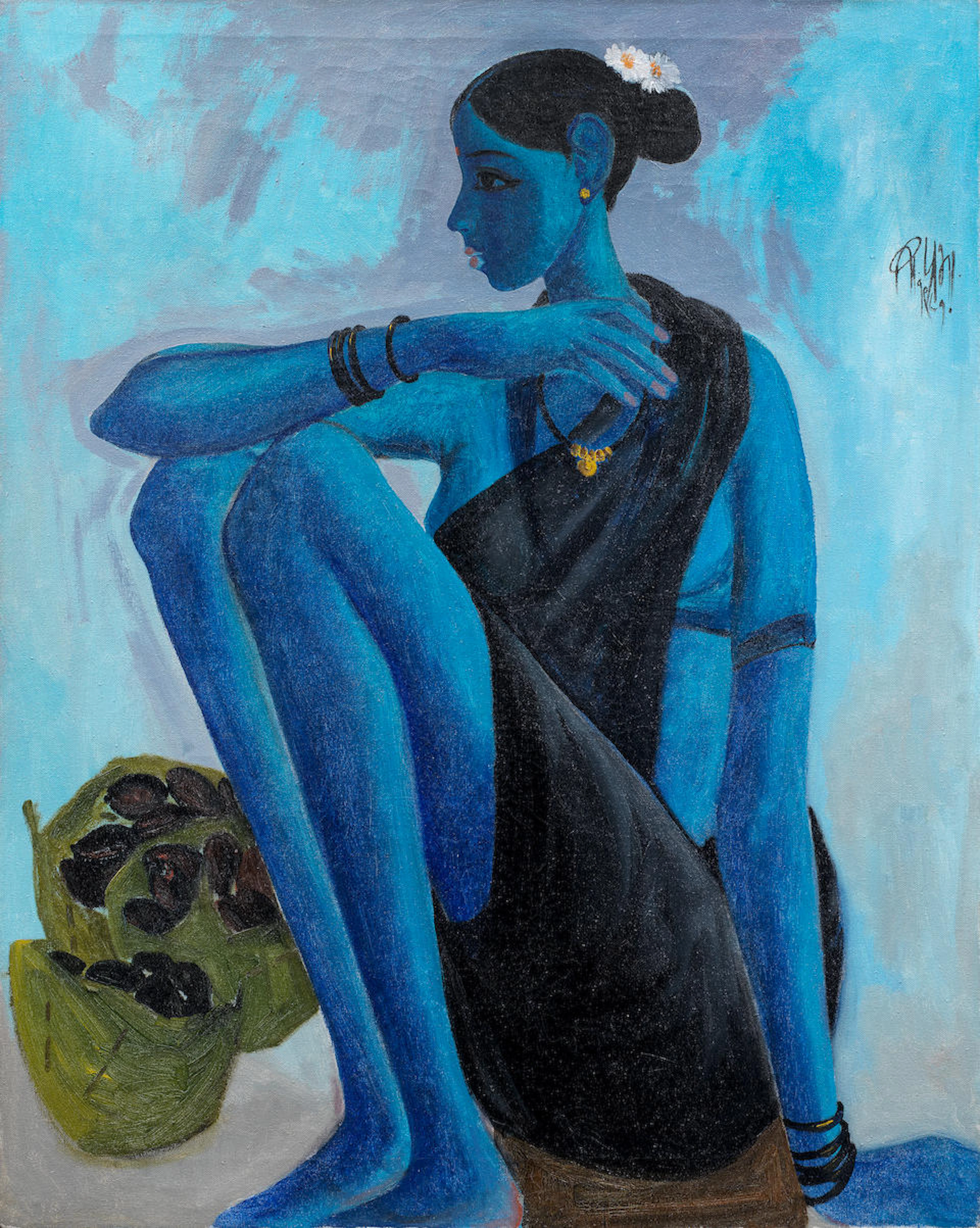 B. Prabha (Indian, 1933-2001) Untitled (Fisherwoman)