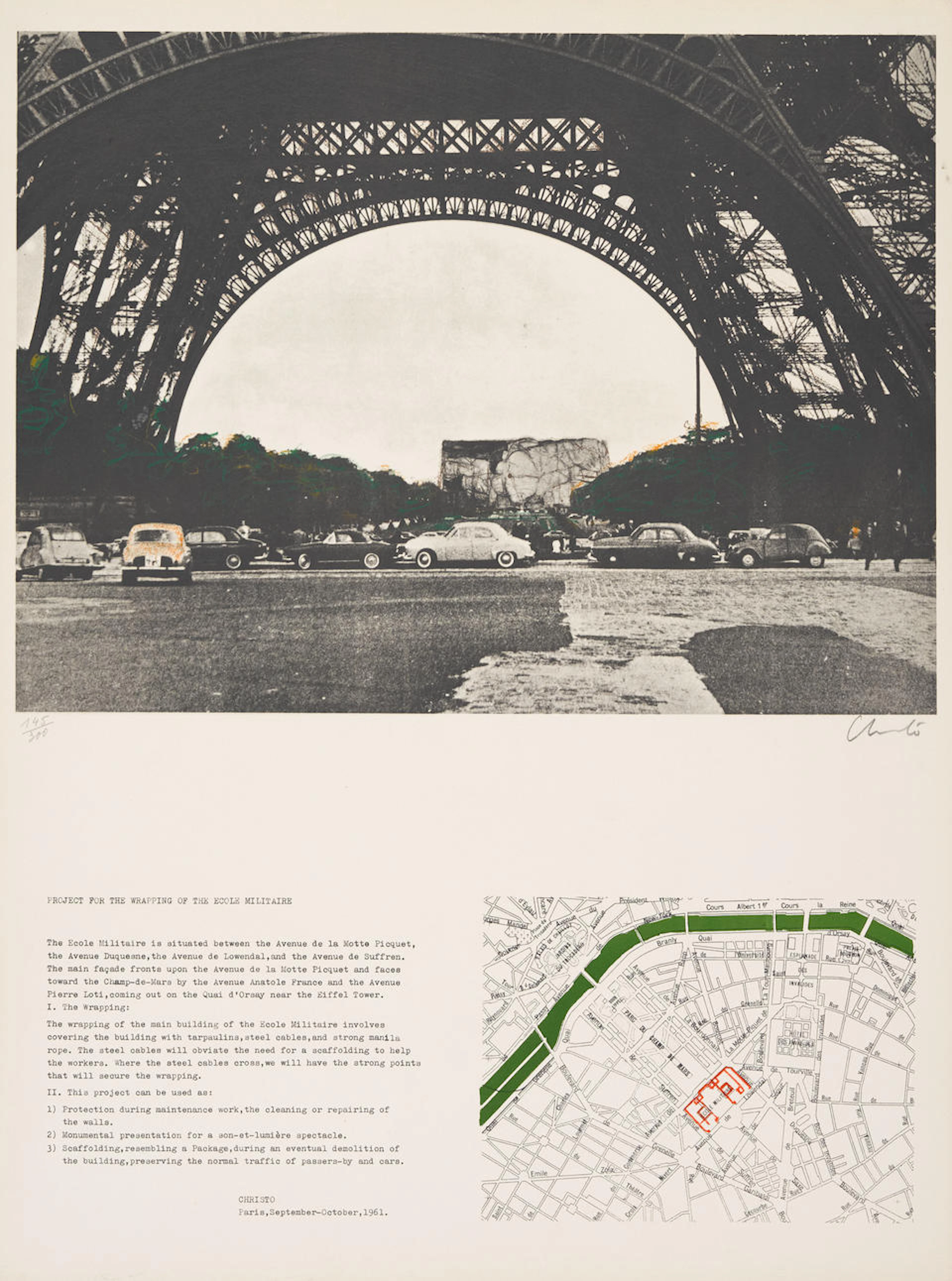 Christo (1935-2020); Project for the École Militaire, Paris;