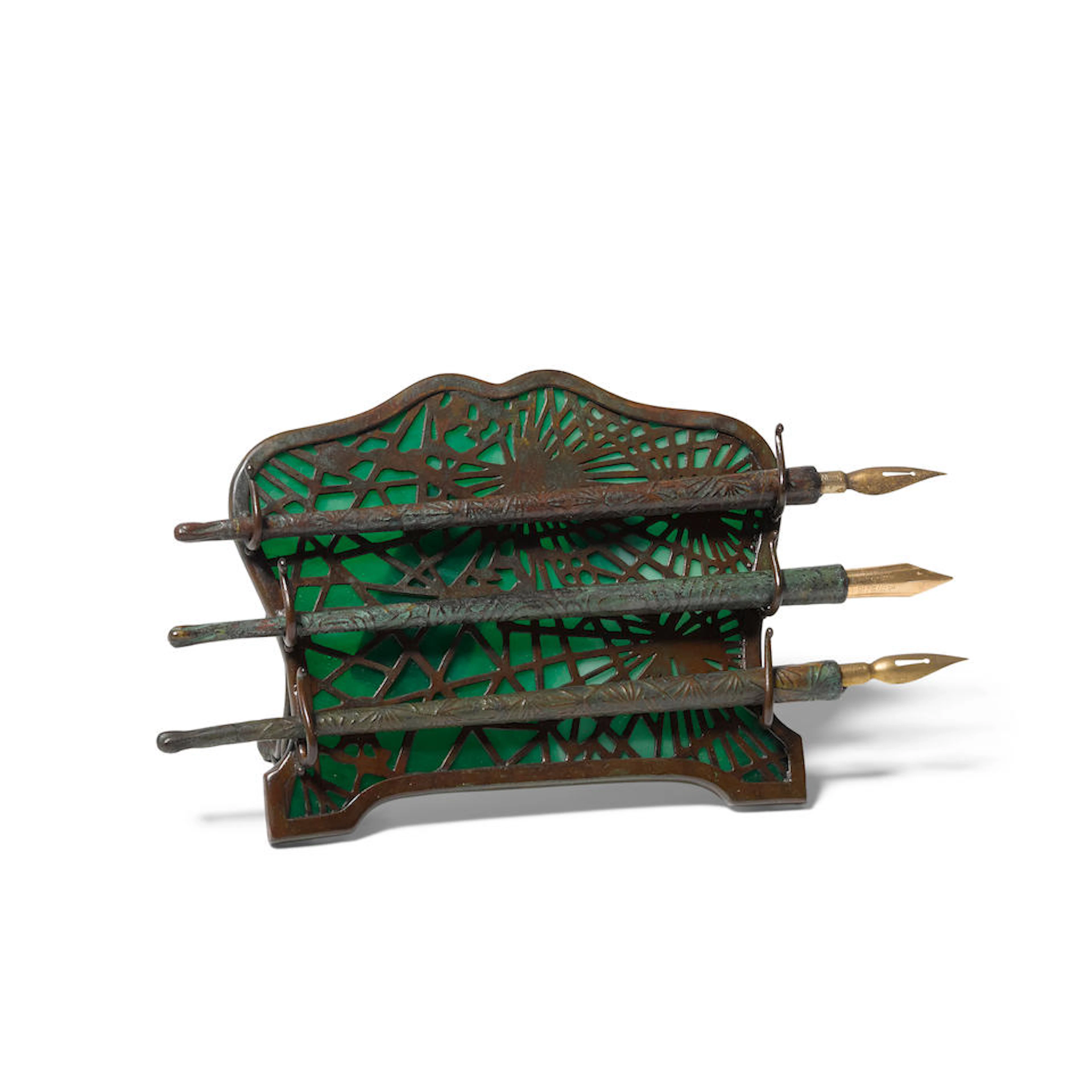 Tiffany Studios (1899-1930) Pine Needle Pen Holder and...