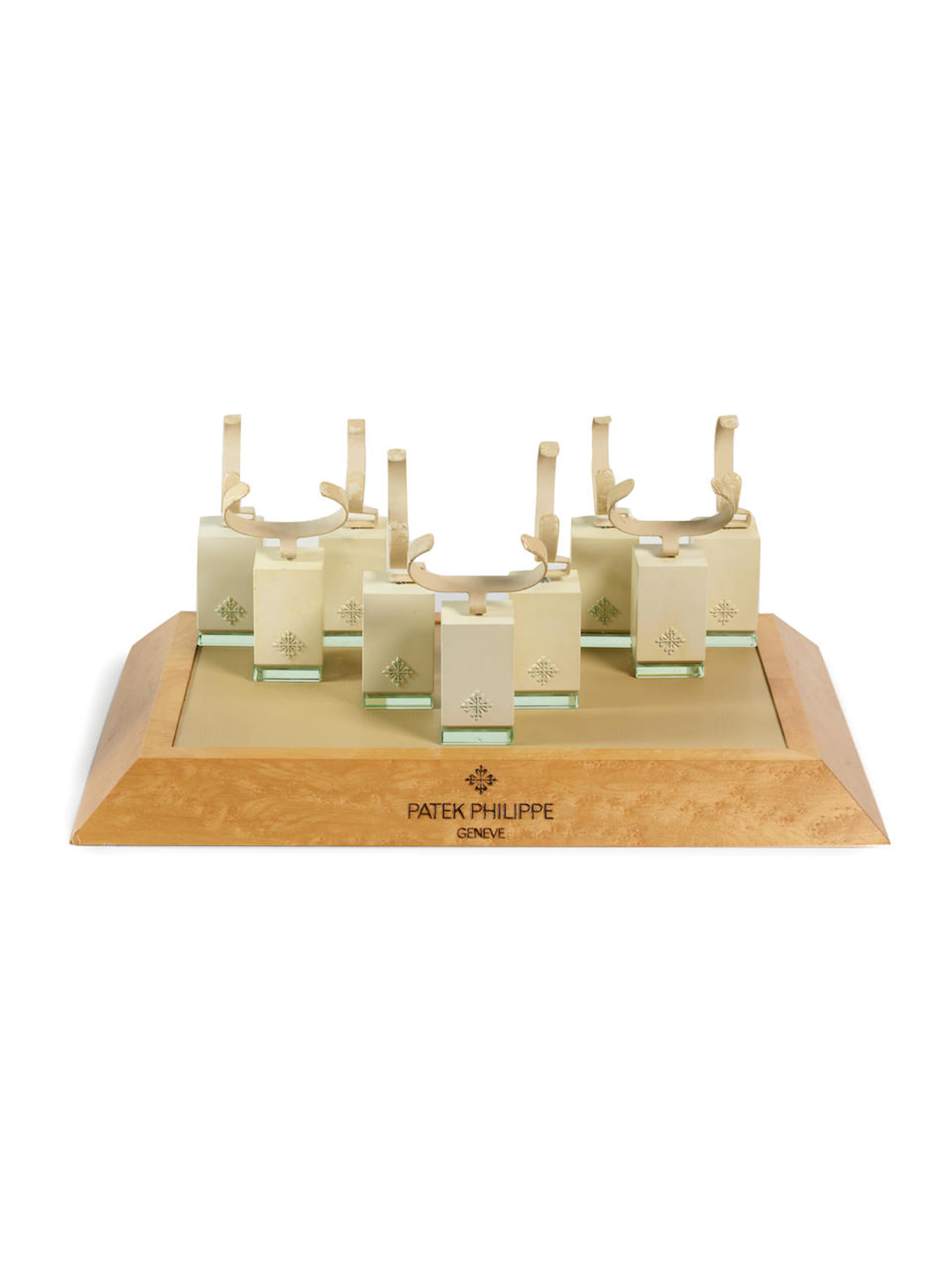 PATEK PHILIPPE | A GROUP OF NINE DISPLAY STANDS AND A DISPLAY BOARD