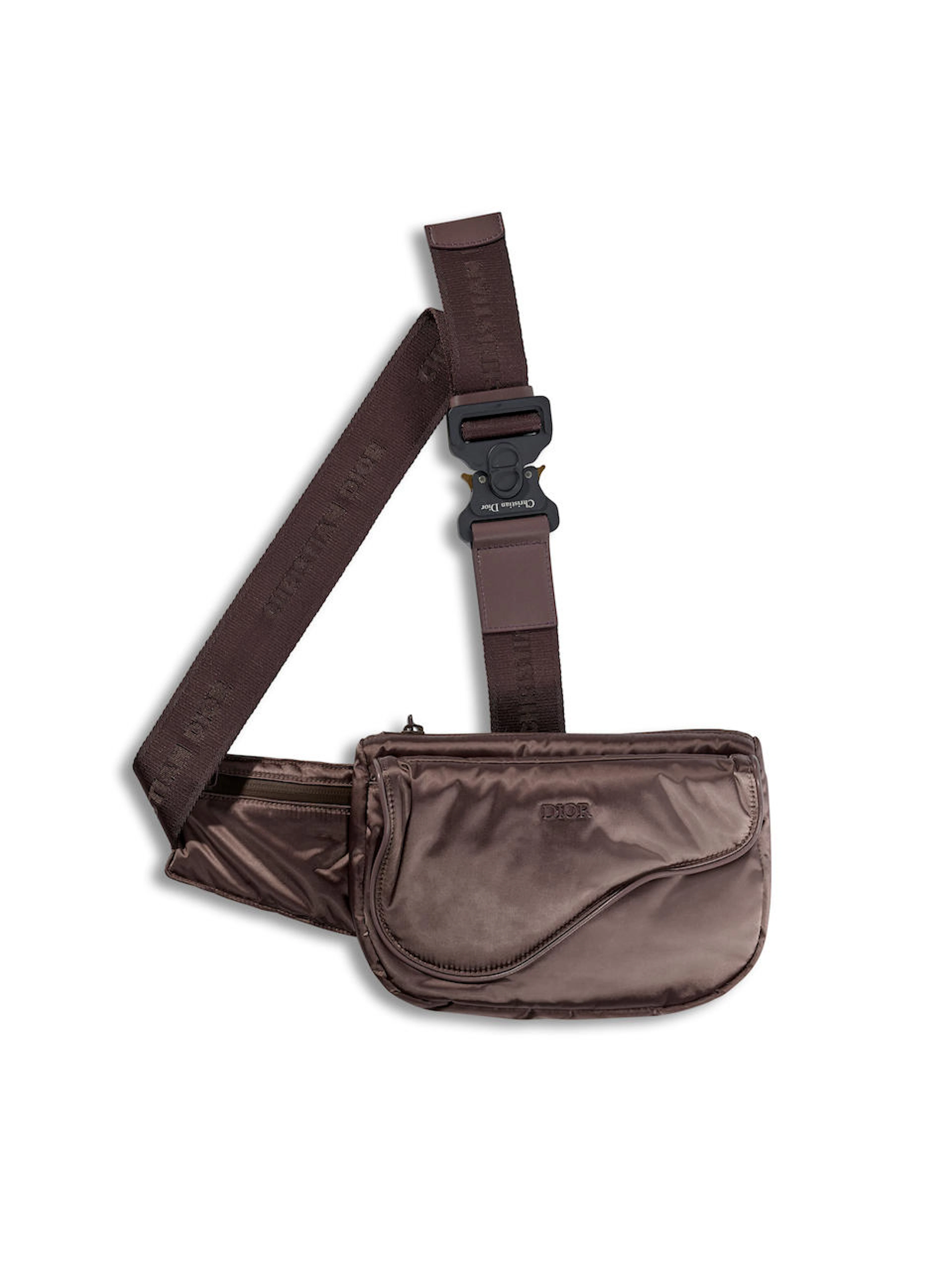 DIOR: BELT HOMME SADDLE UNIVERSE PLUM NYLON CROSS BODY...