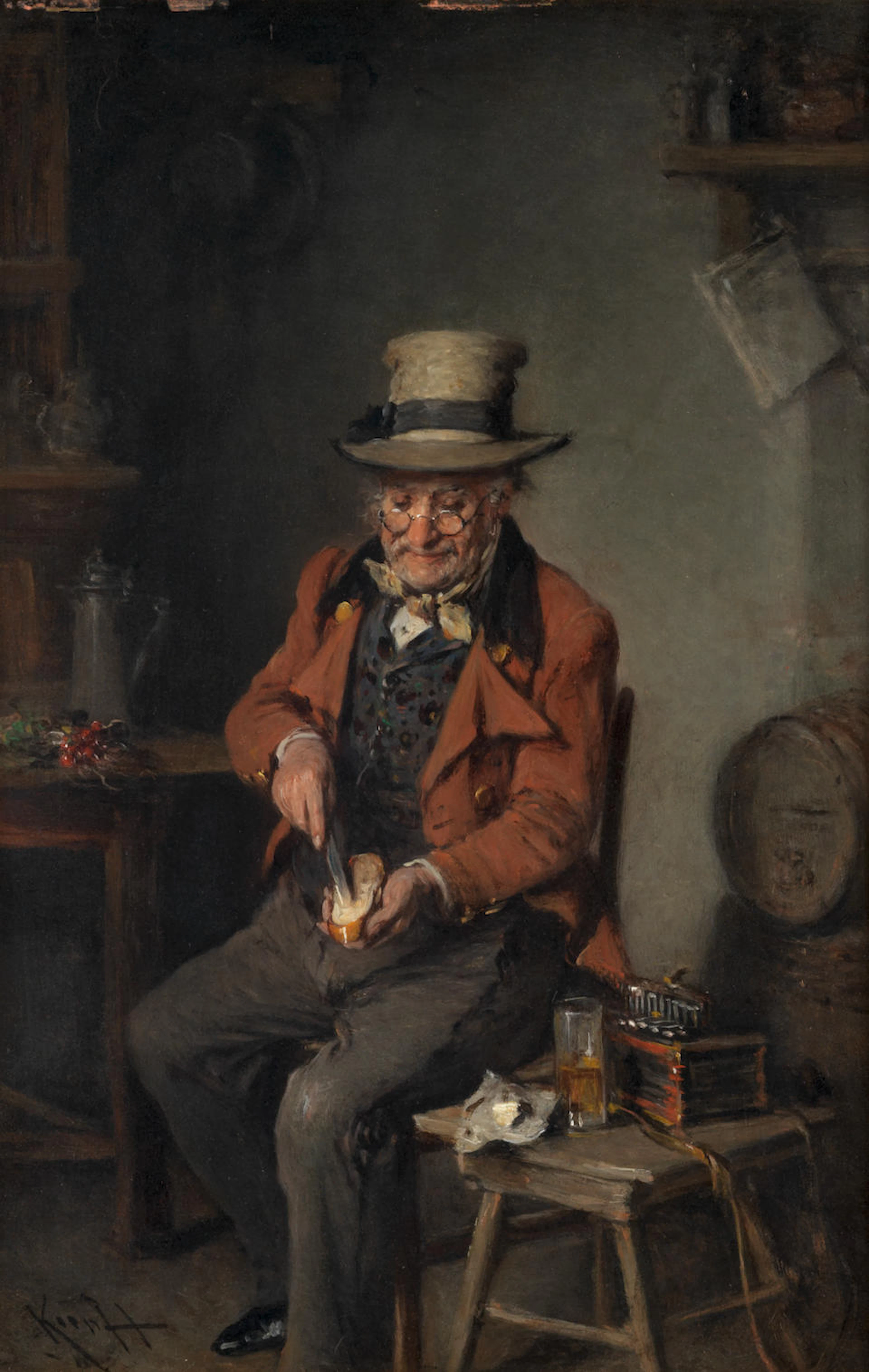 Hermann Armin Kern (Hungarian, 1839-1912) A frugal meal