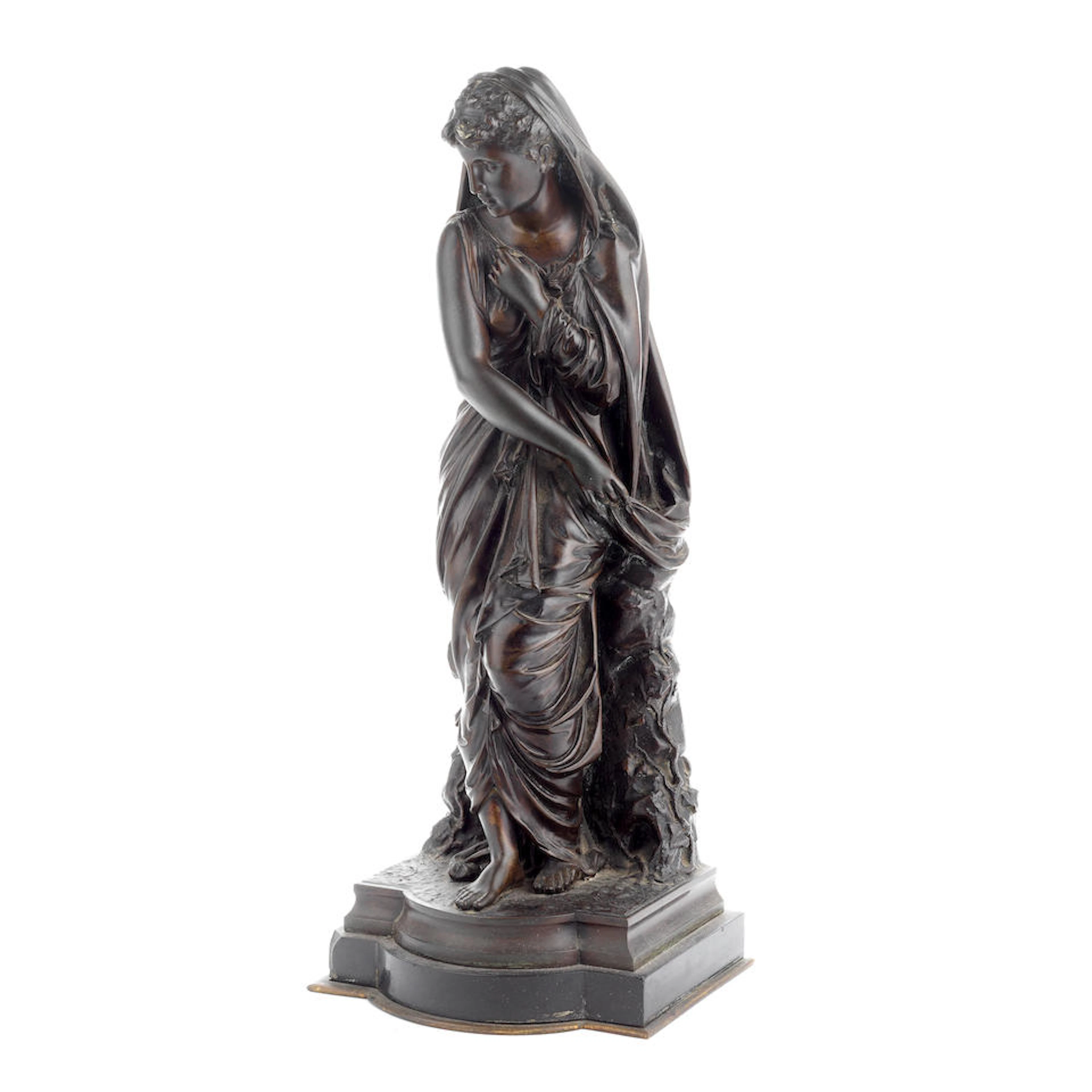 A late 19th century French patinated bronze figure of a...