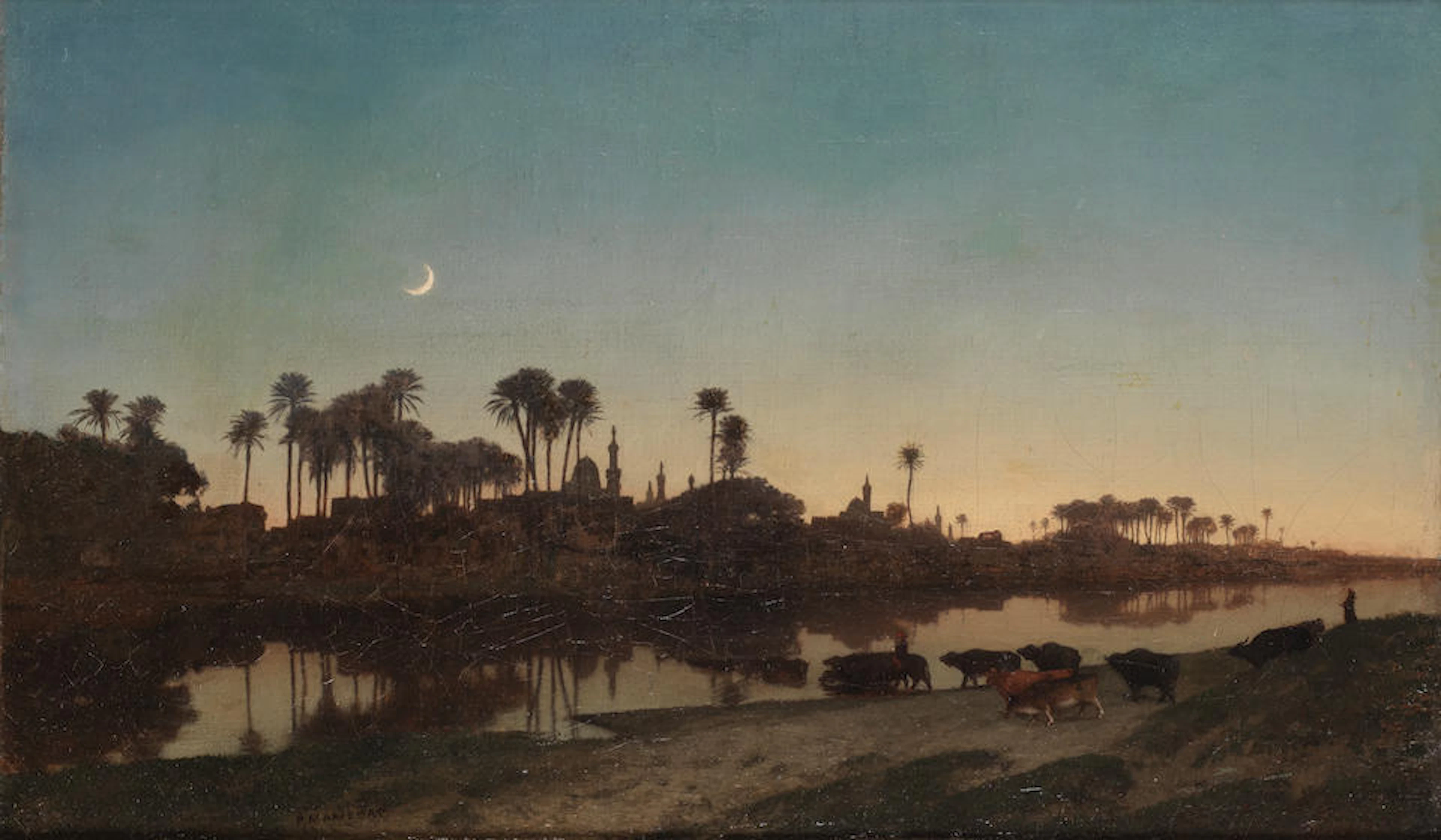 Prosper Georges Antoine Marilhat (French, 1811-1847) Evening