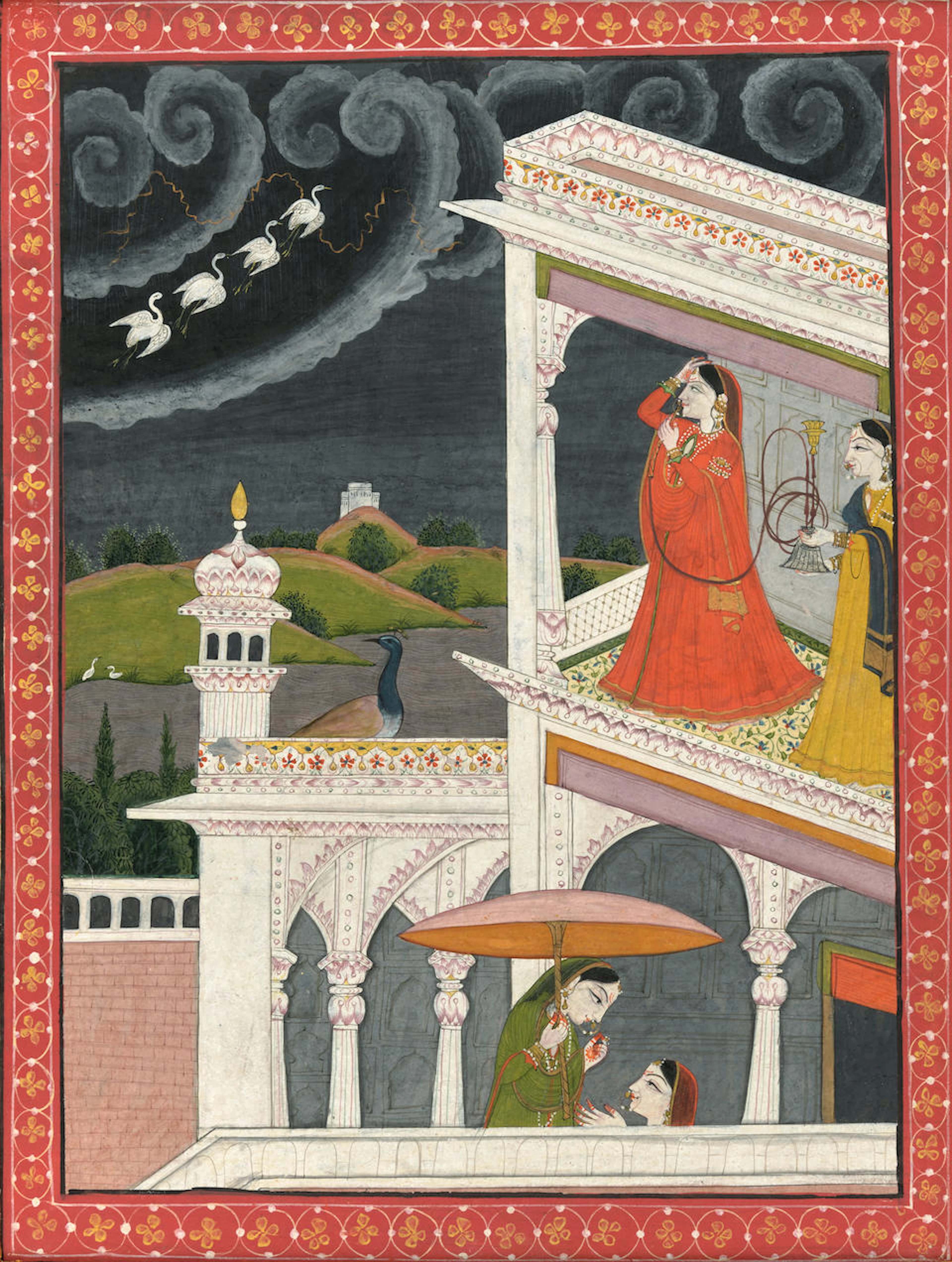 RADHA WATCHING THE APPROACHING STORM KANGRA, CIRCA 1830-40