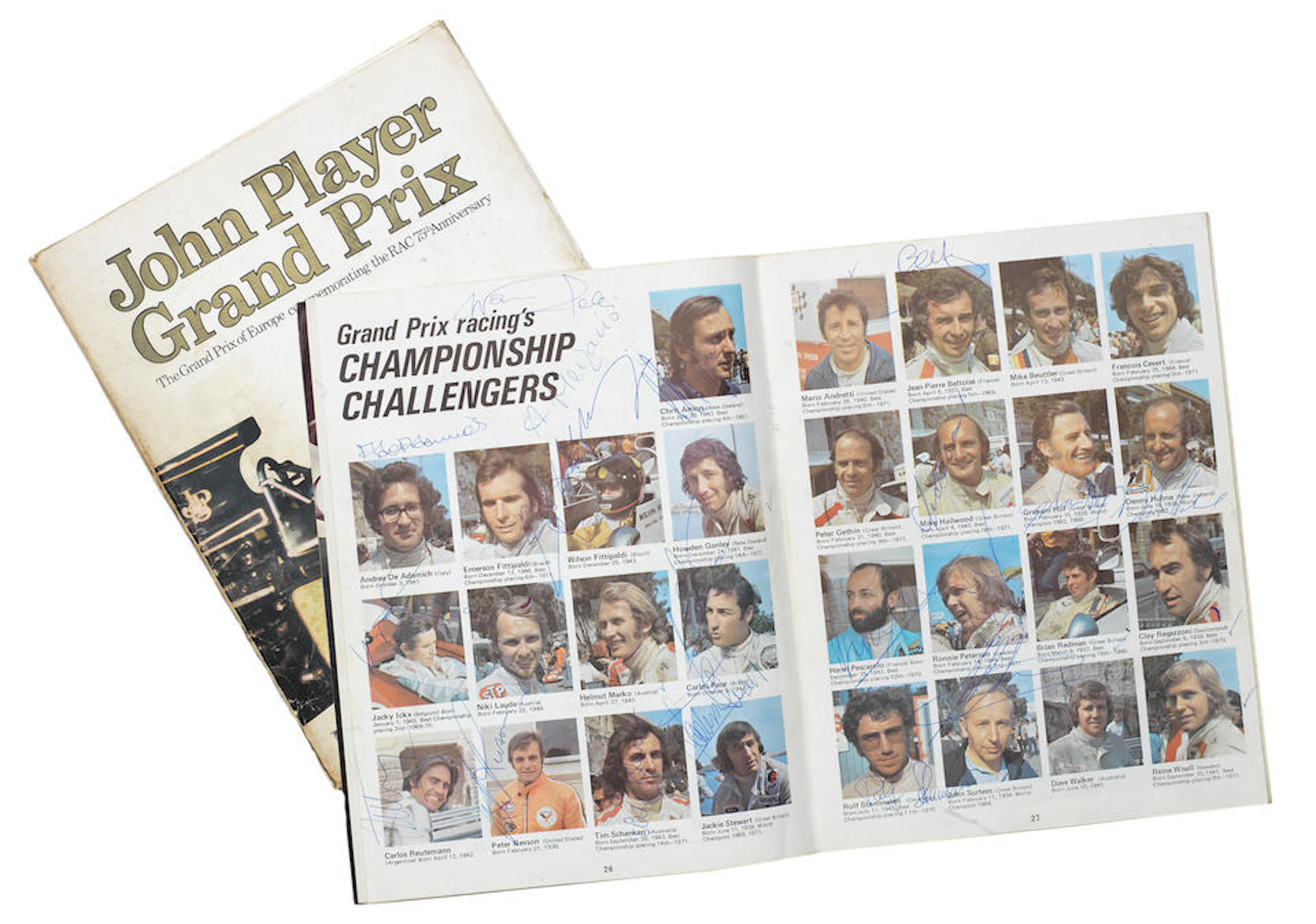 A 1972 John Player Grand Prix of Europe race programme...