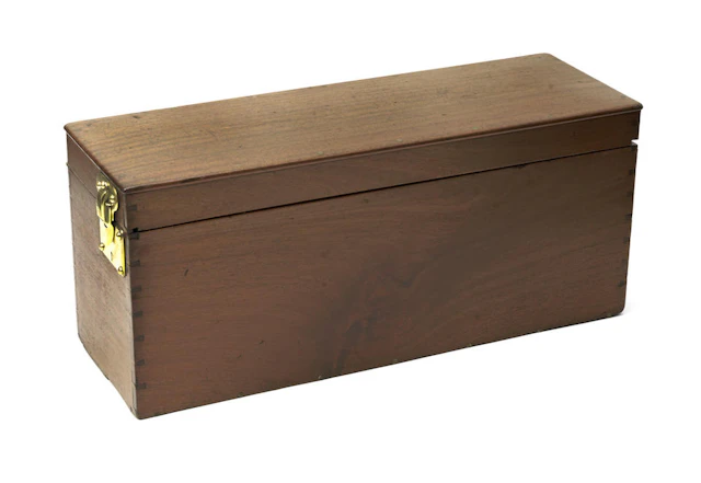 A Louis Vuitton running-board mounting wooden tool box, circa 1910,