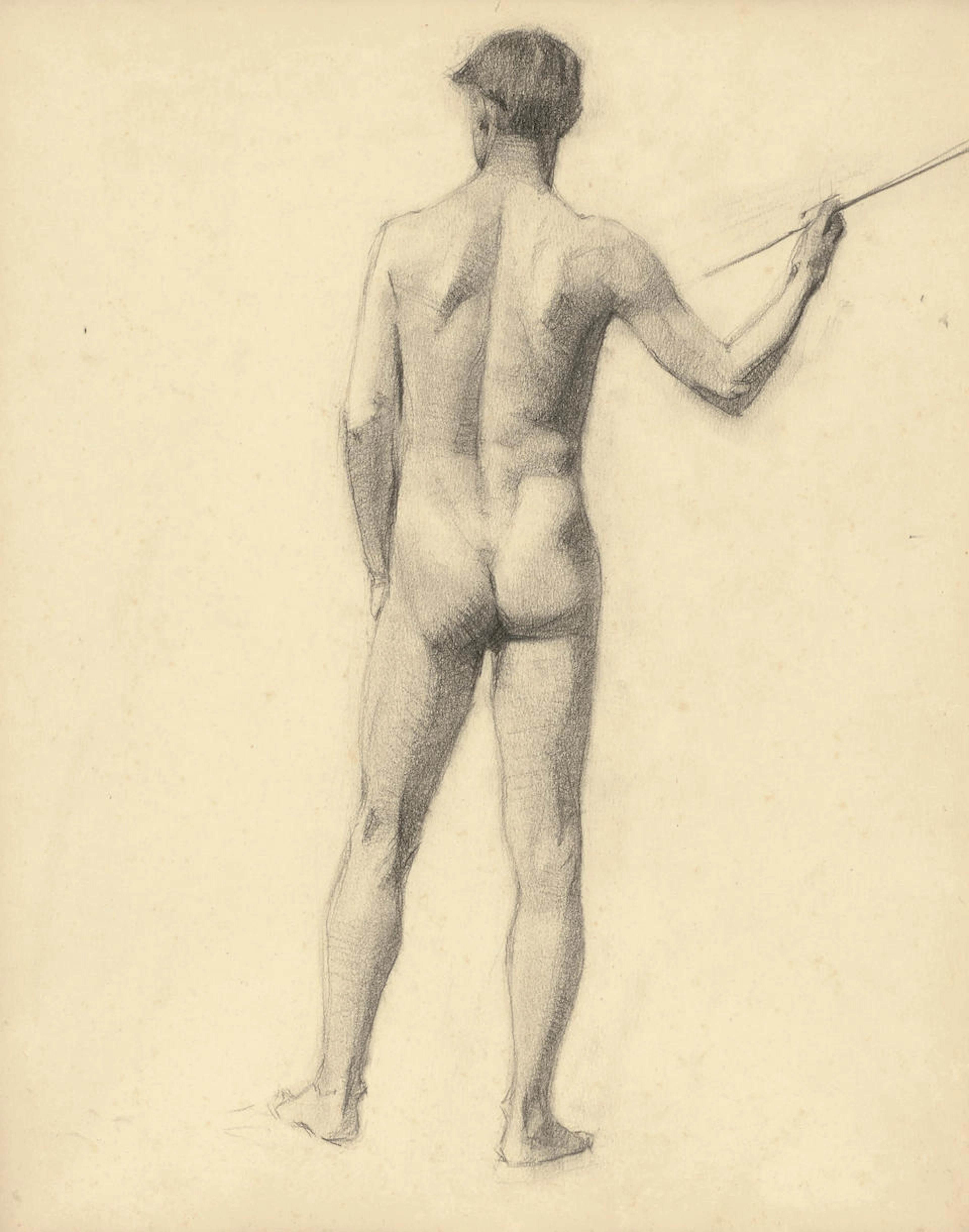 Edward Hopper (1882-1967) Back View of a Nude Male Model 15 x 11 1/8 in