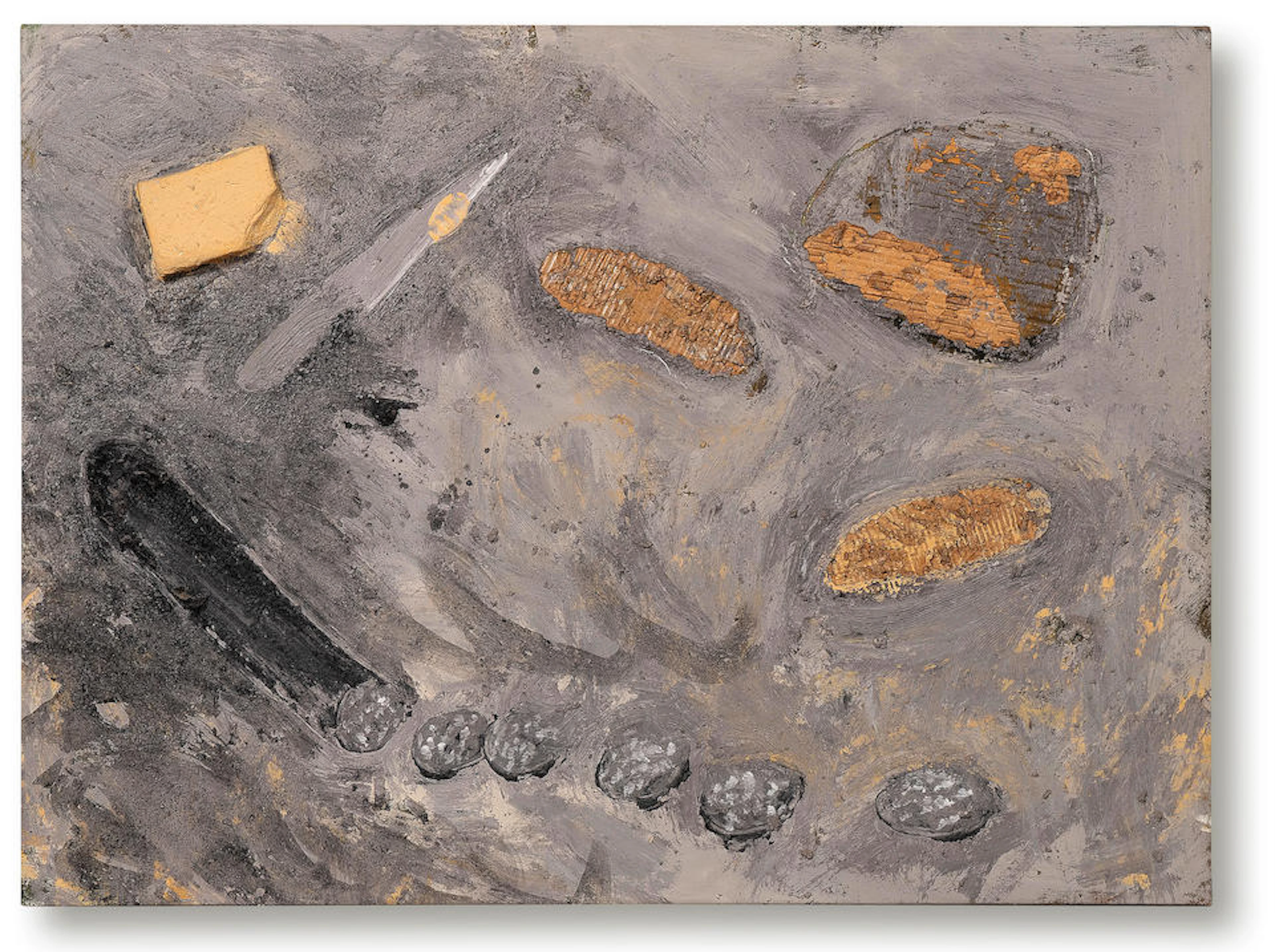 MIQUEL BARCELÓ (B. 1957) Pain, beurre et saucisson 1985