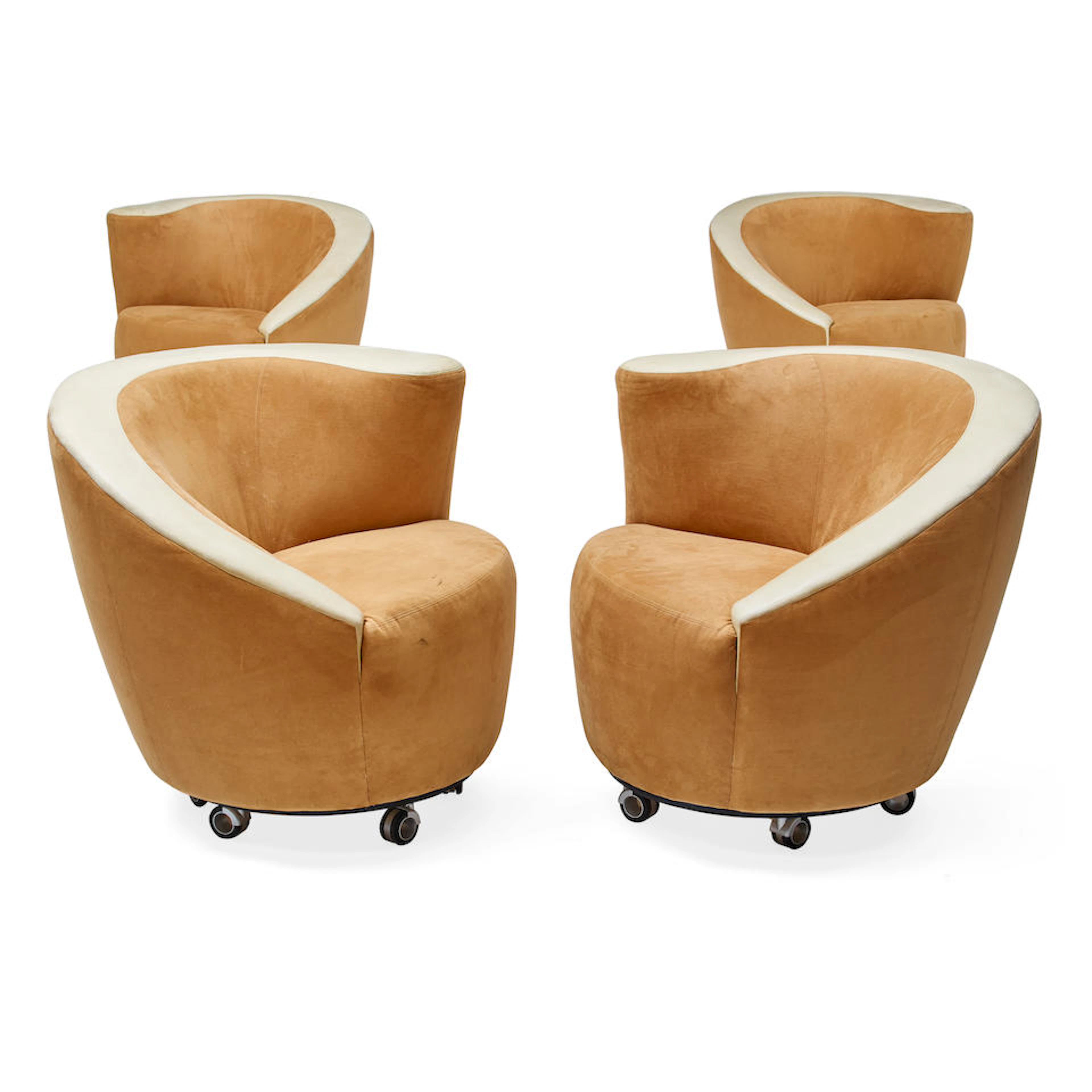 VLADIMIR KAGAN (1927-2016) Set of Four Swiveling Nautilus Chairs1980sleather