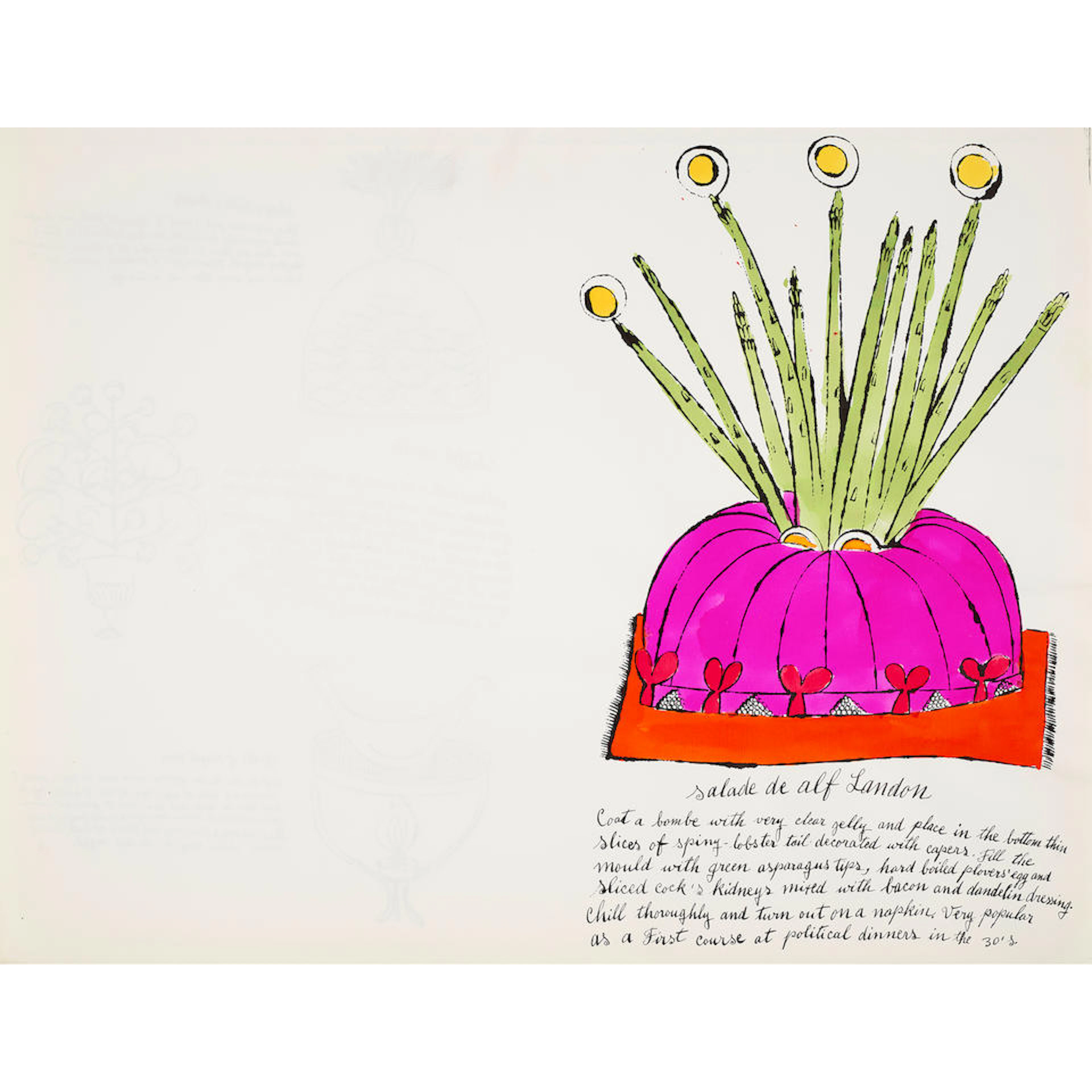Andy Warhol (1928-1987); Salade de Alf Landon, from Wild Raspberries;