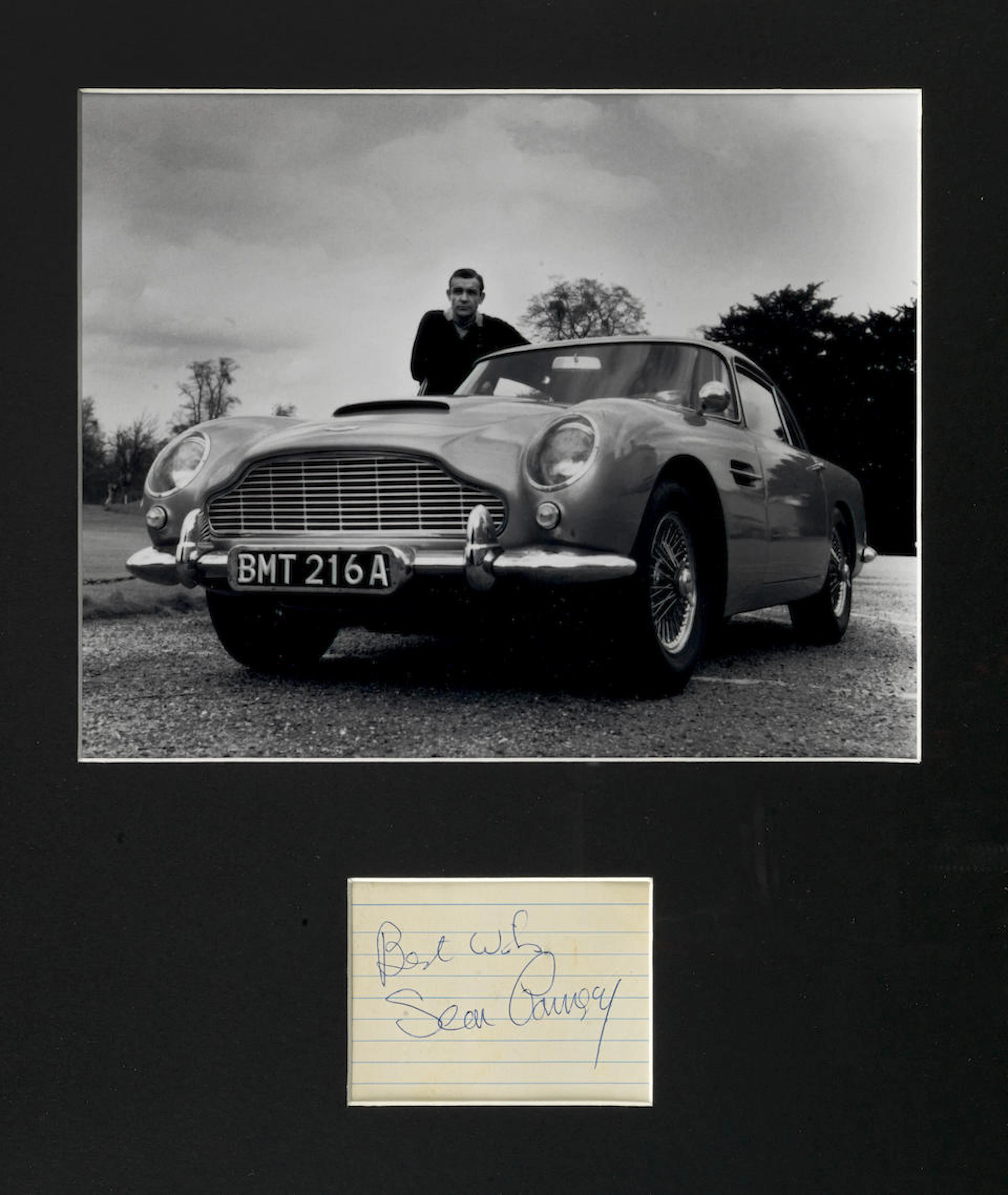 A framed James Bond 007 photograph depicting Sean Connery...